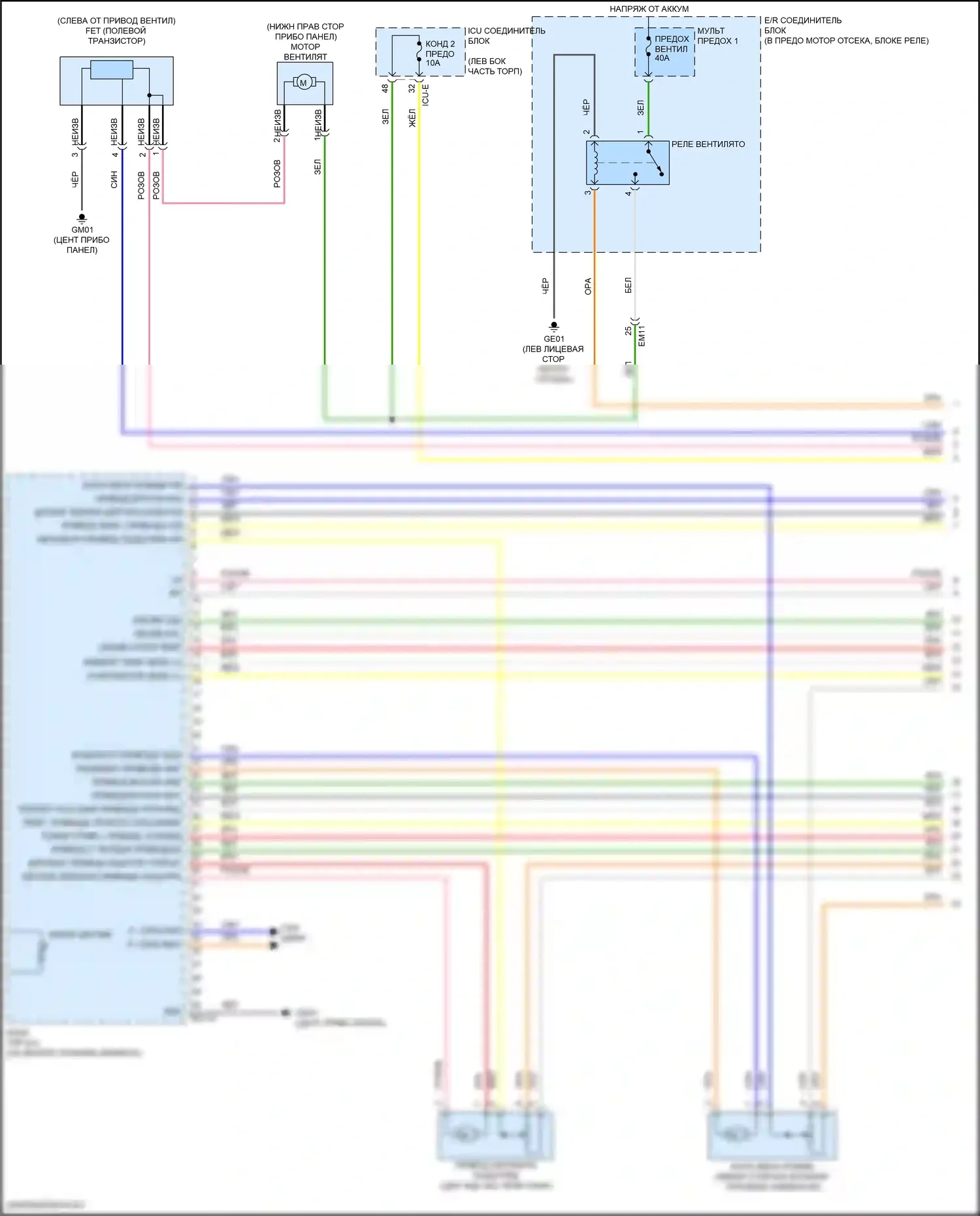 K5 Kia III (2019-2023): Электросхема климат контроля (1 из 4) 