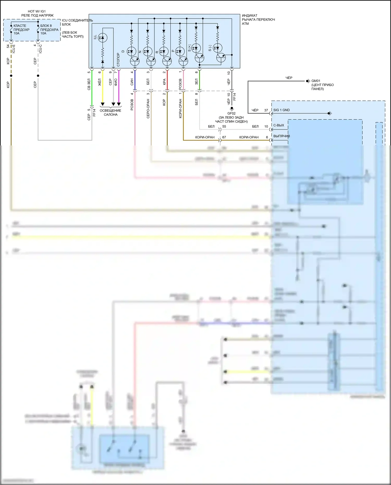 K5 Kia III (2019-2023): 2,5л турбо, электросхема коробки передач (2 из 2) 