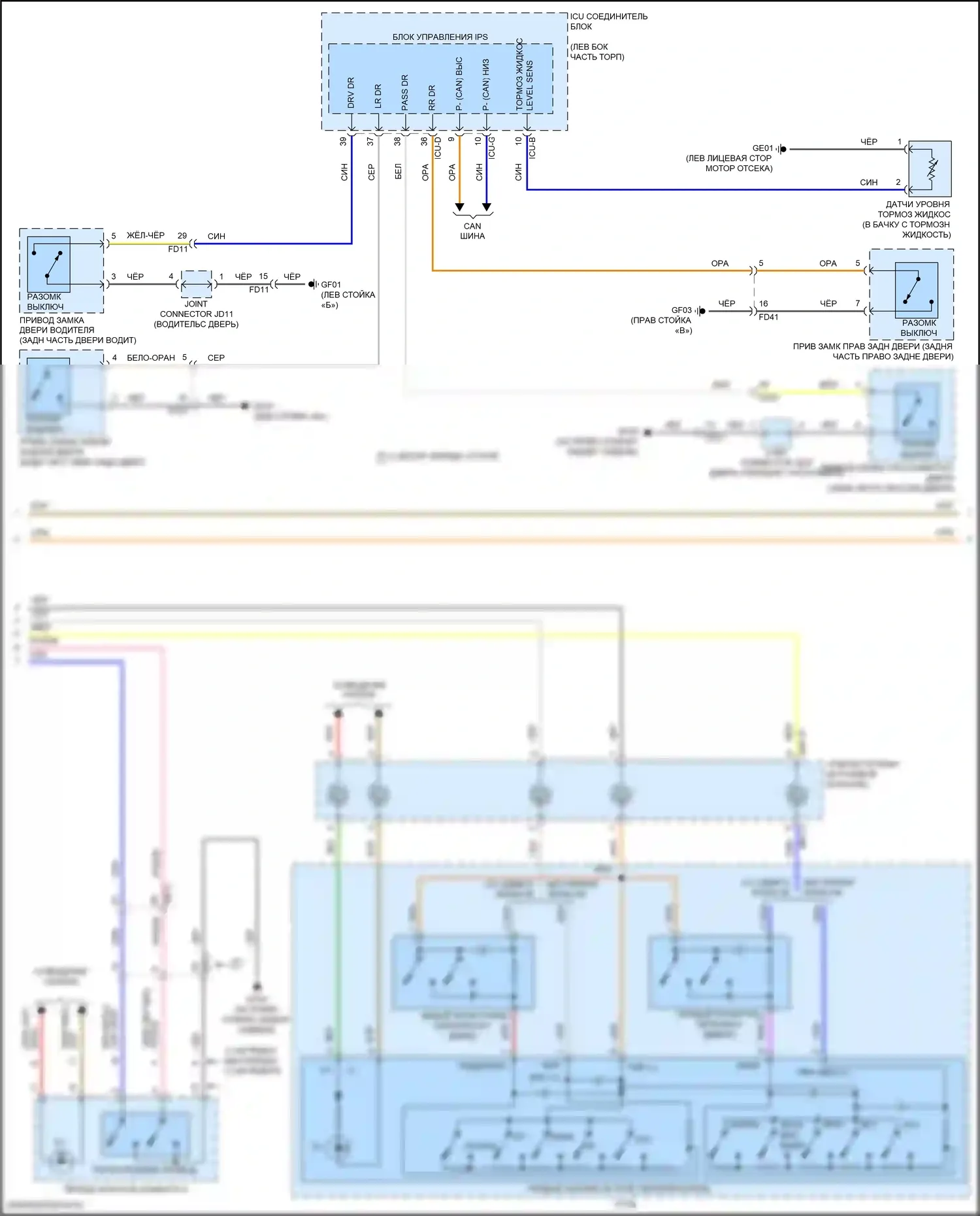K5 Kia III (2019-2023): Электросхема приборной панели, с 12,3-дюймовым жк-дисплеем (2 из 3) 