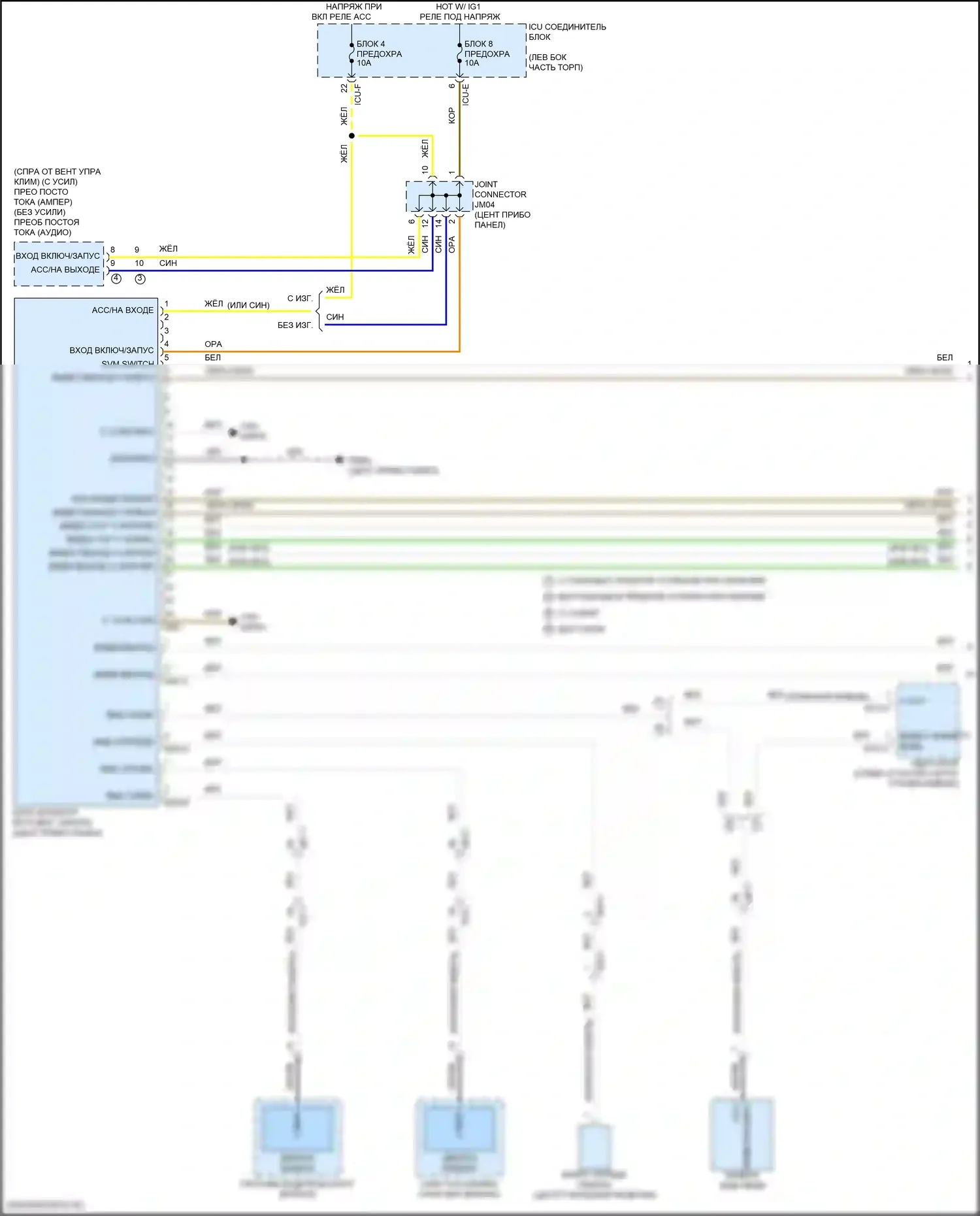 K5 Kia III (2019-2023): Электросхема монитора кругового обзора (1 из 2) 