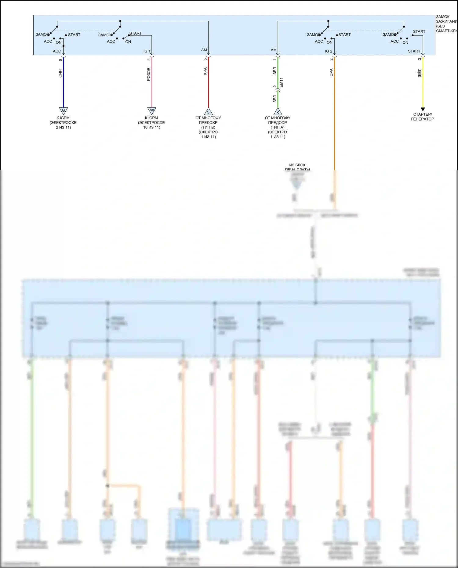 K7 Kia II (2016-2021): Электросхема блока предохранителей реле (4 из 11) 