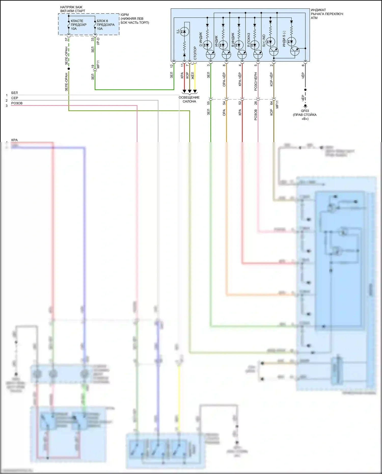 K7 Kia II (2016-2021): Электросхема коробки передач (2 из 2) 