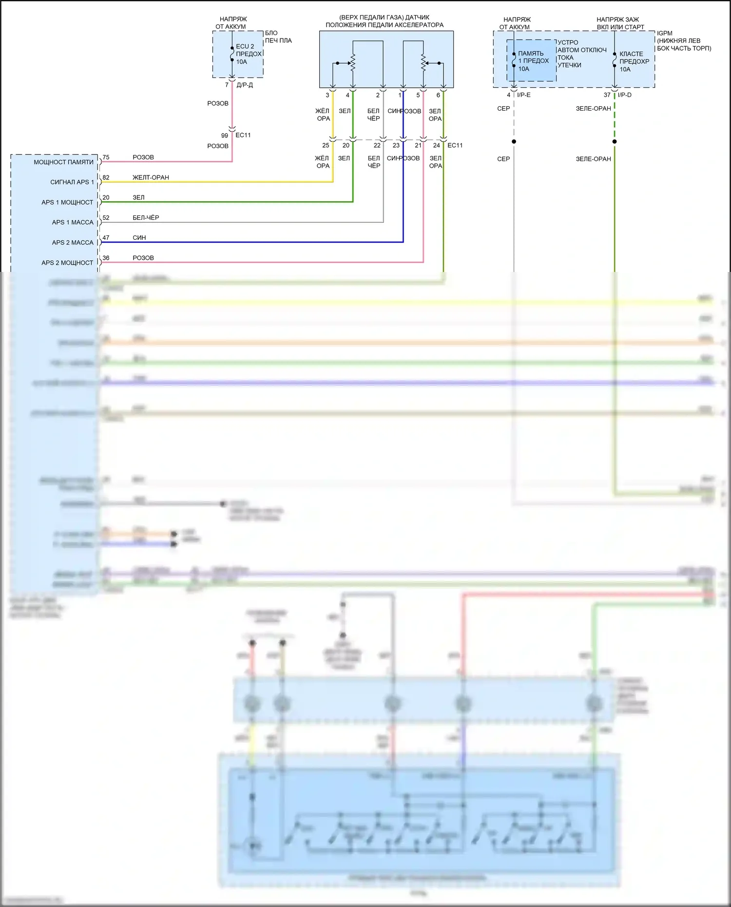 K7 Kia II (2016-2021): Электросхема круиз-контроля (1 из 3) 