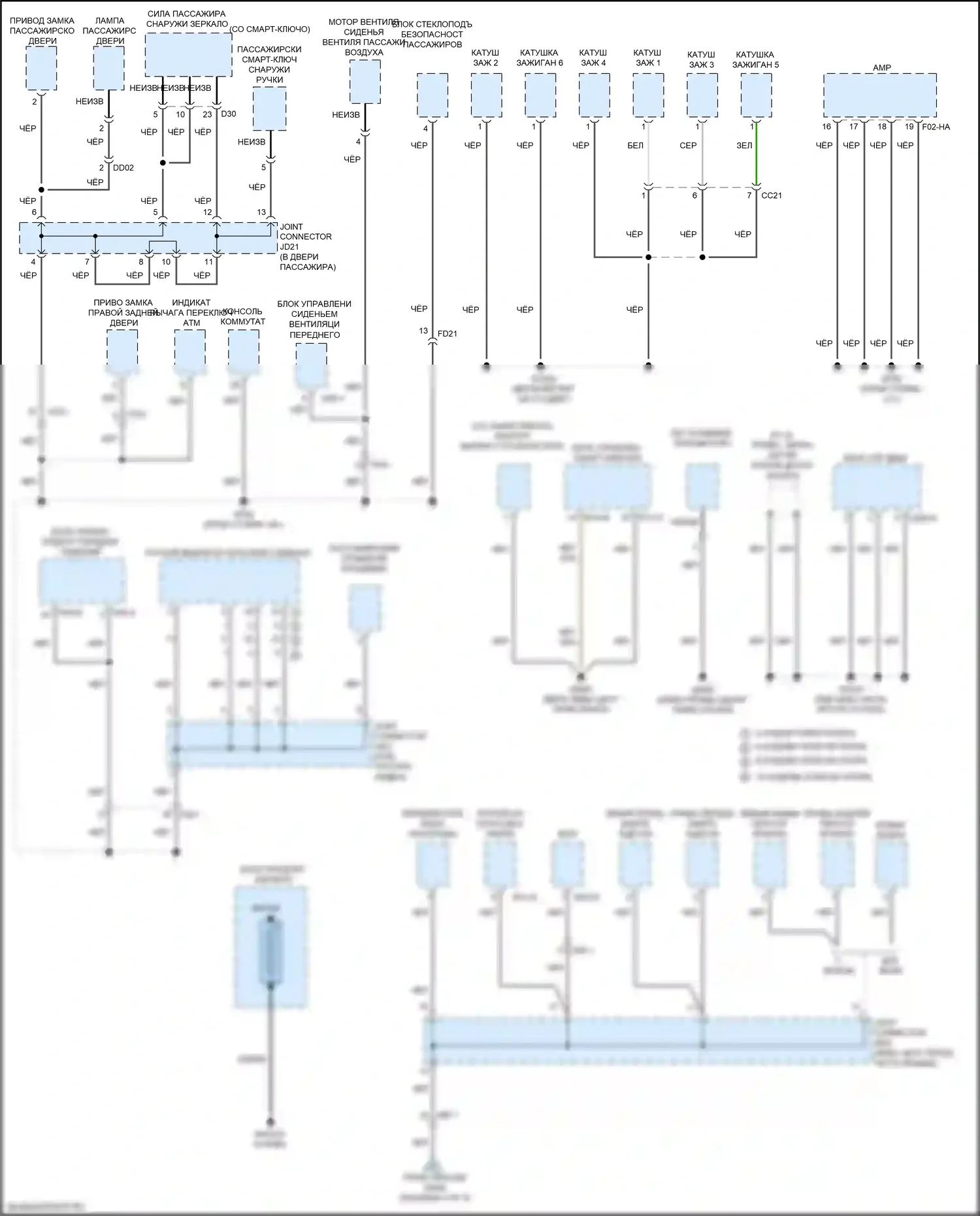 K7 Kia II (2016-2021): Электросхема точек подключения масс (1 из 5) 
