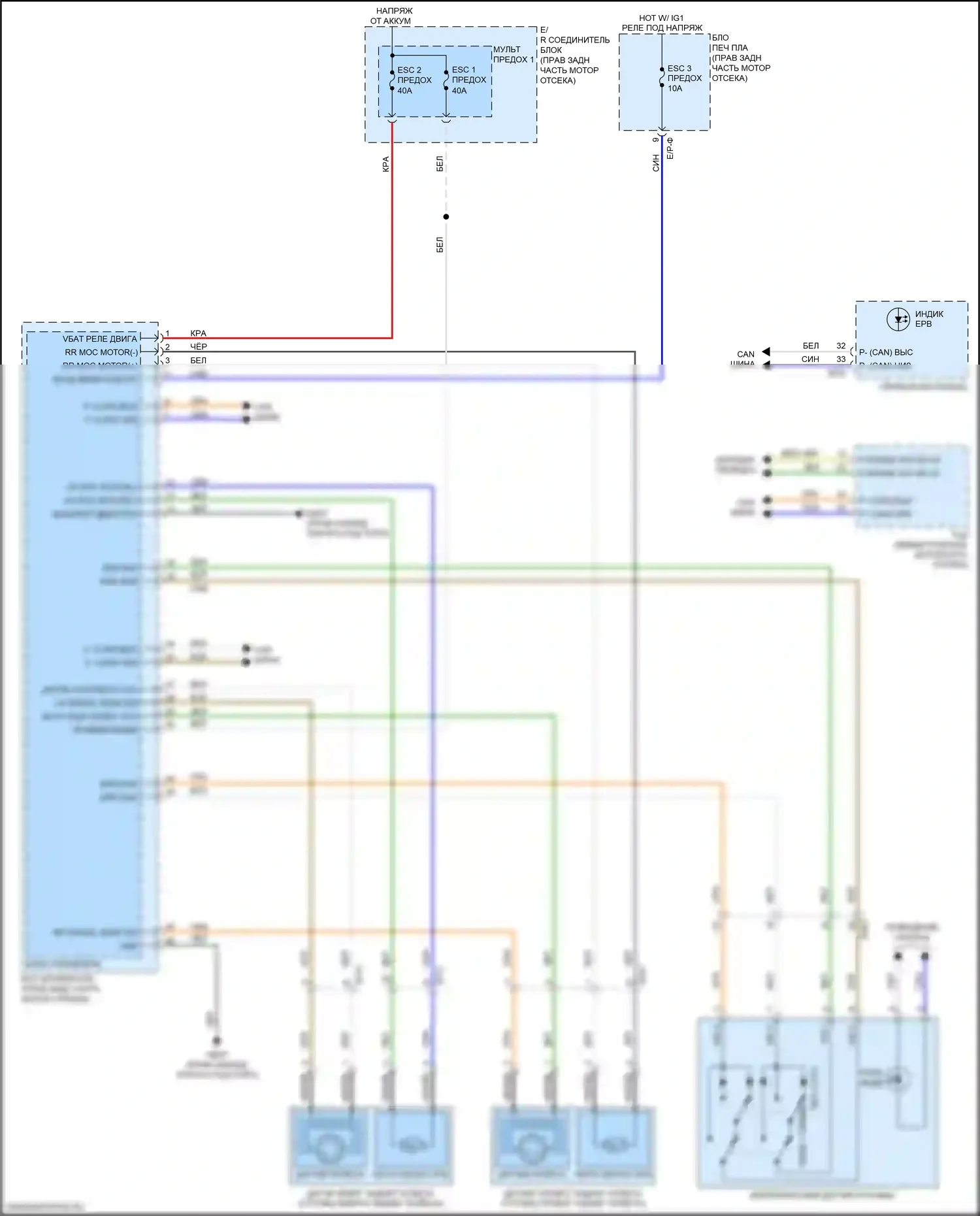 K9 Kia II (2018-2021): Электрический ручник электросхема 