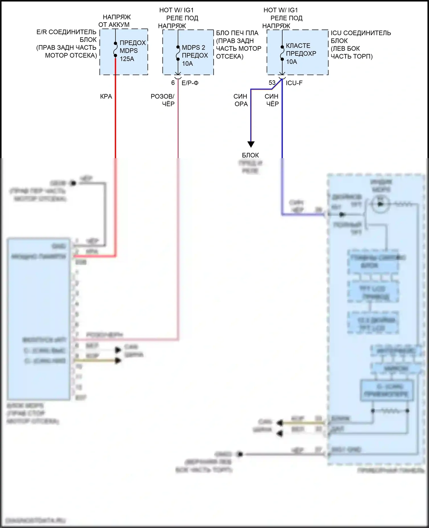 K9 Kia II (2018-2021): Электросхема электроусилителя руля 