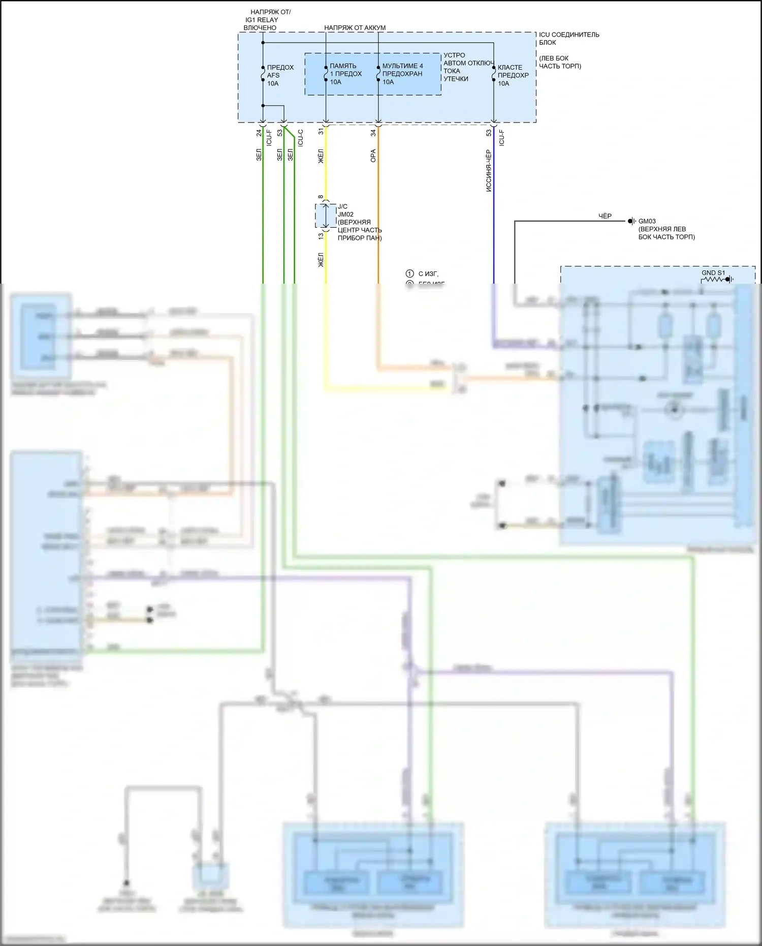 K9 Kia II (2018-2021): Электросхема адаптивного переднего освещения 