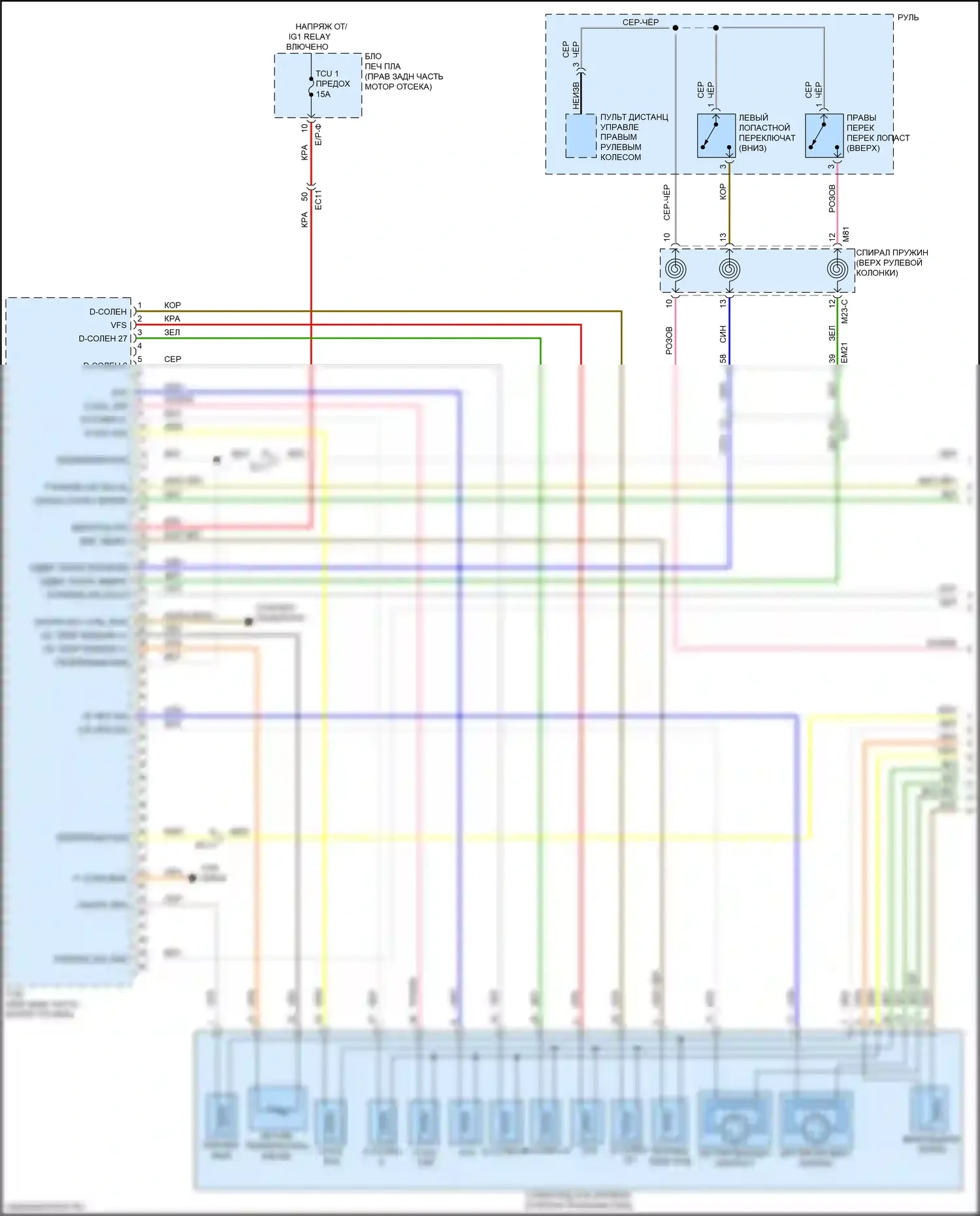 K9 Kia II (2018-2021): Электросхема автоматической коробки передач (1 из 3) 
