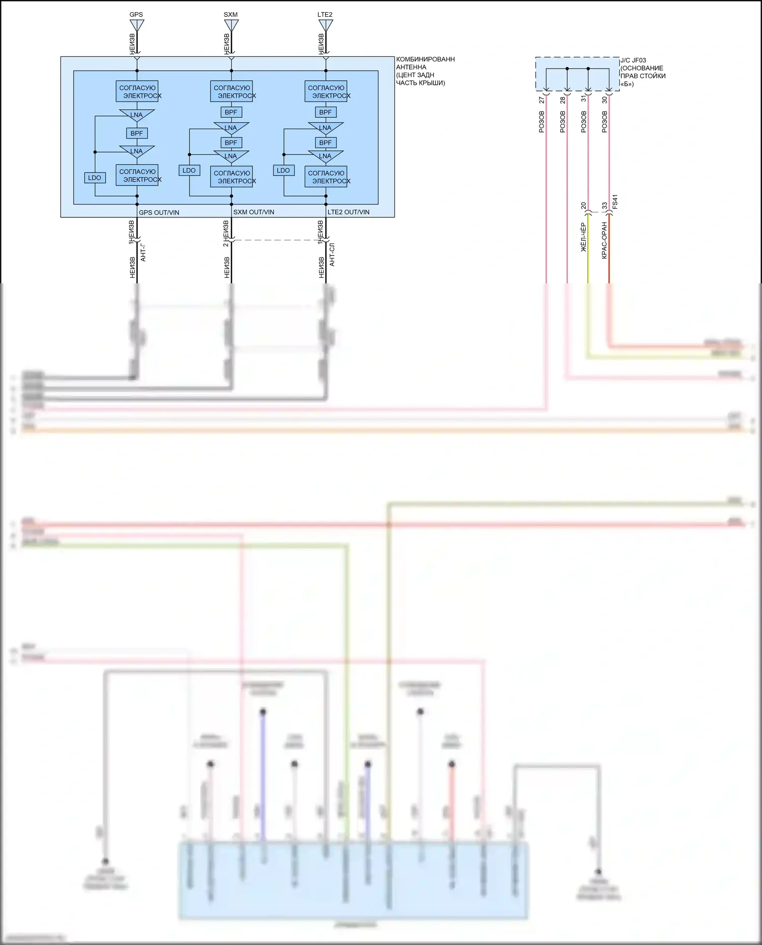 K9 Kia II (2018-2021): Электросхема магнитолы, со стандартным усилителем (3 из 7) 