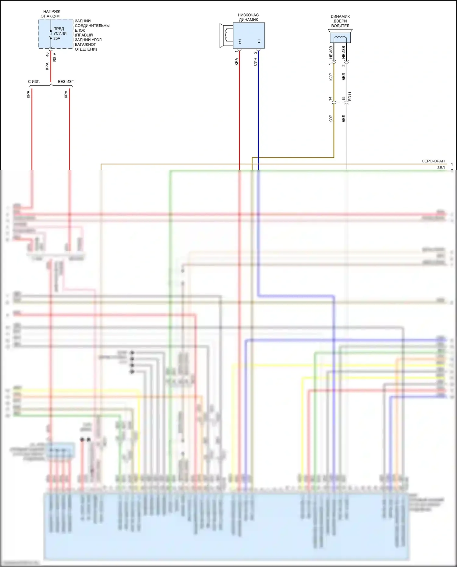 K9 Kia II (2018-2021): Электросхема навигации, с усилителем высокого уровня (6 из 7) 