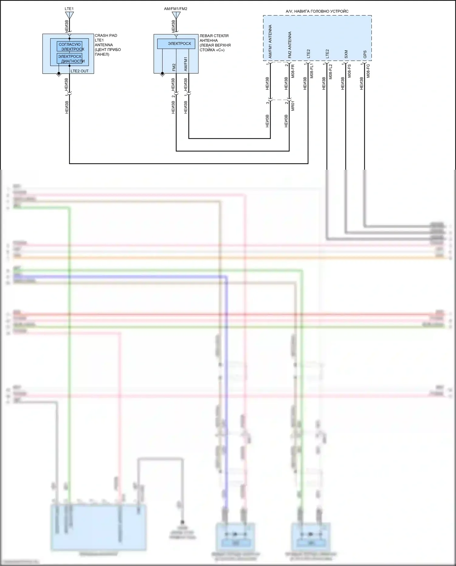K9 Kia II (2018-2021): Электросхема навигации, со стандартным усилителем (2 из 7) 