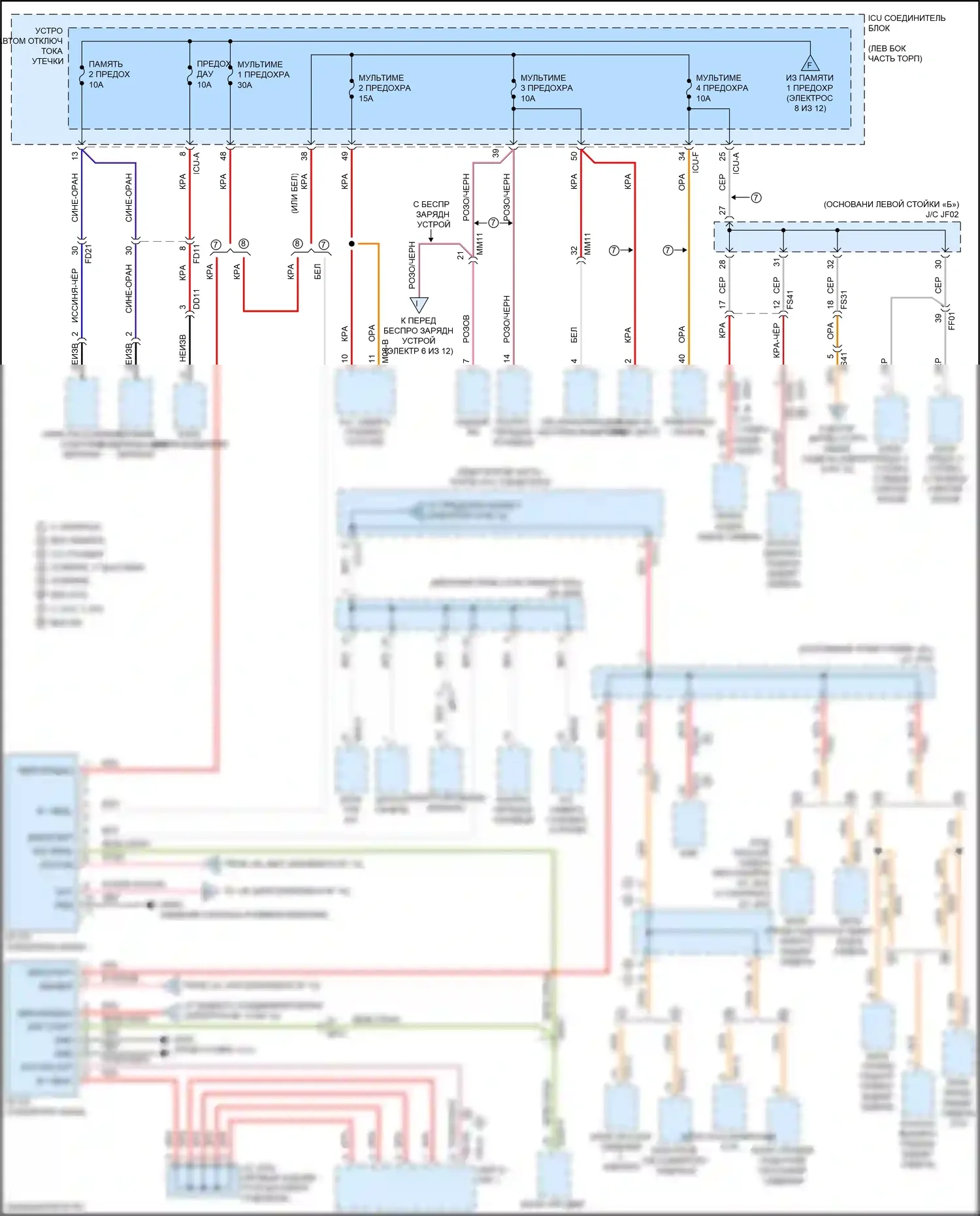 K900 Kia II (2018-2022): Электросхема блока предохранителей реле (2 из 12) 