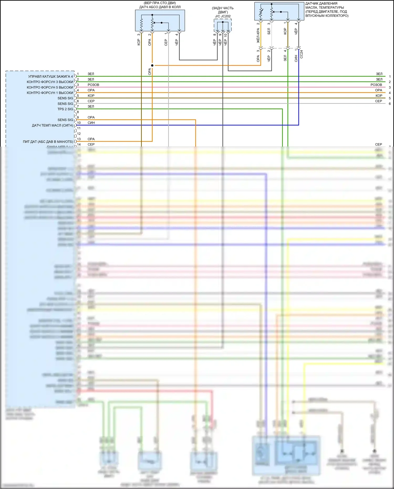 K900 Kia II (2018-2022): Электросхема двигателя 3,3л турбо (1 из 9) 
