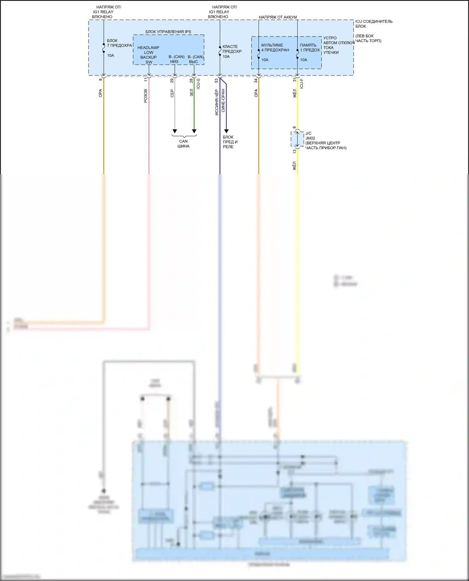 K900 Kia II (2018-2022): Электросхема фар (3 из 3) 