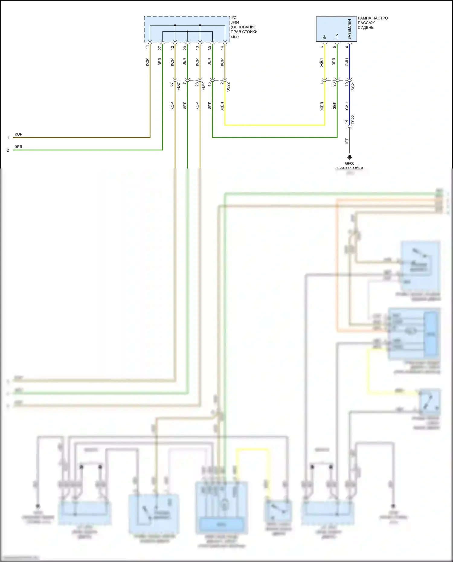 K900 Kia II (2018-2022): Электросхема освещения салона (3 из 7) 
