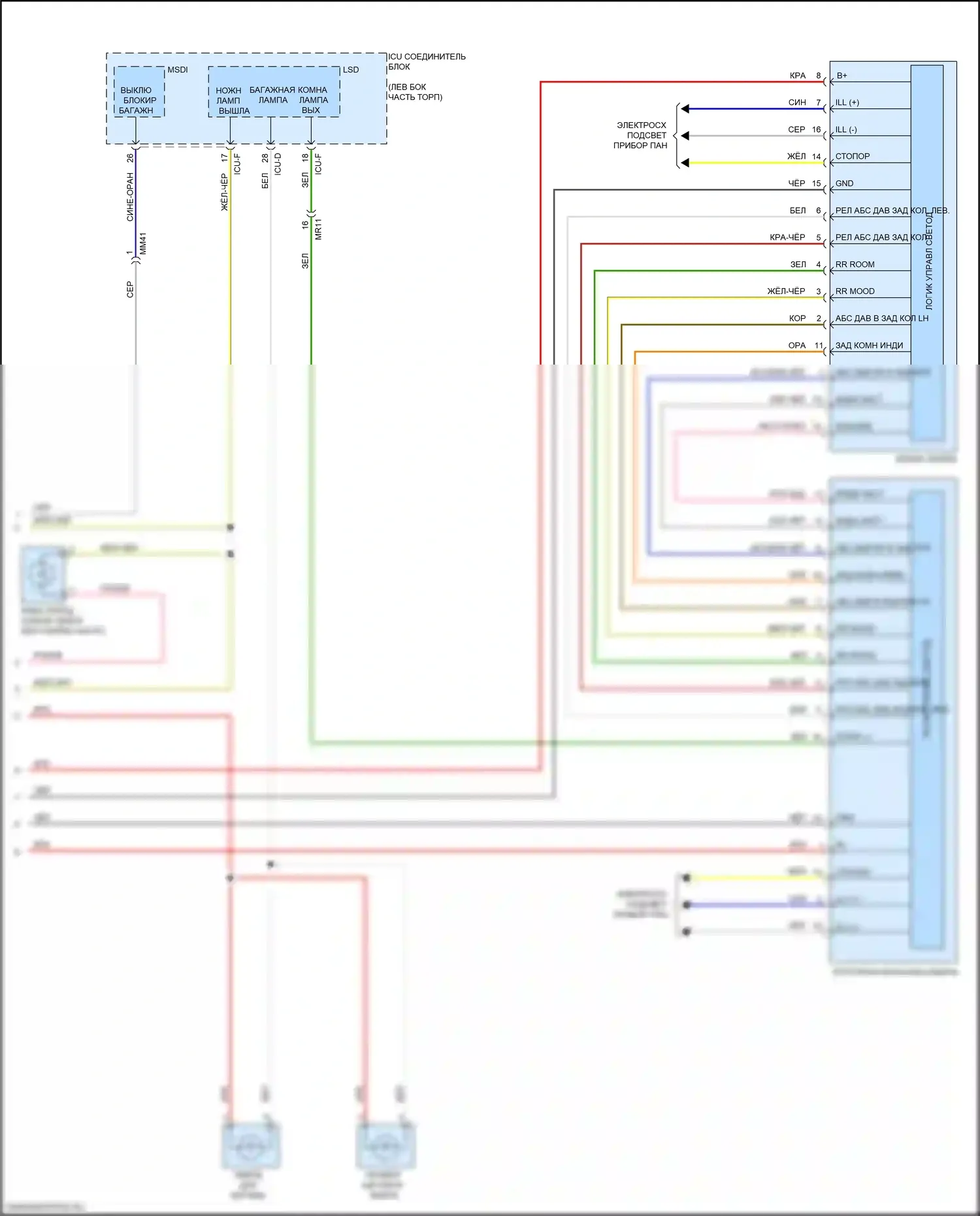 K900 Kia II (2018-2022): Электросхема освещения салона (7 из 7) 