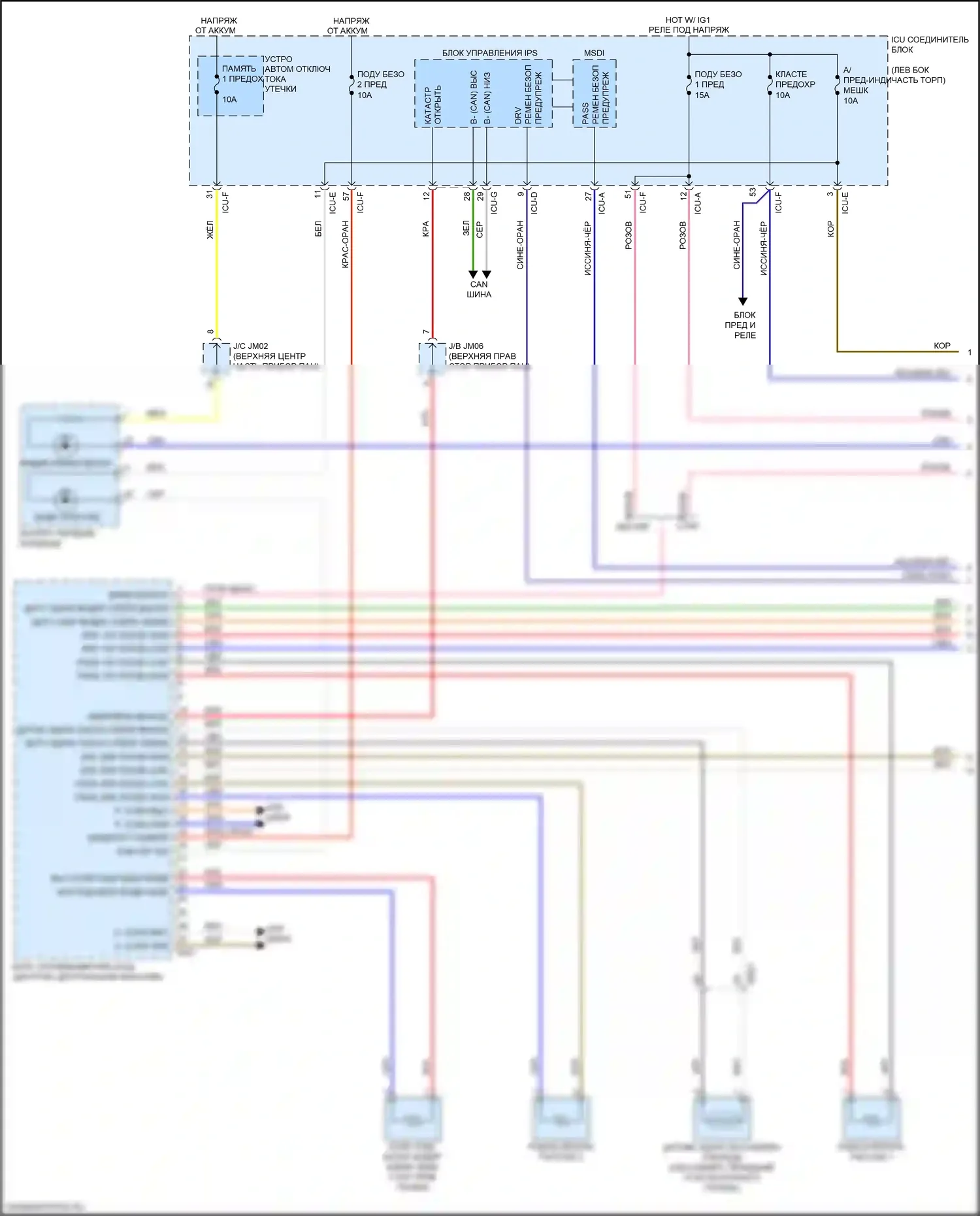 K900 Kia II (2018-2022): Электросхема подушки безопасности (1 из 3) 