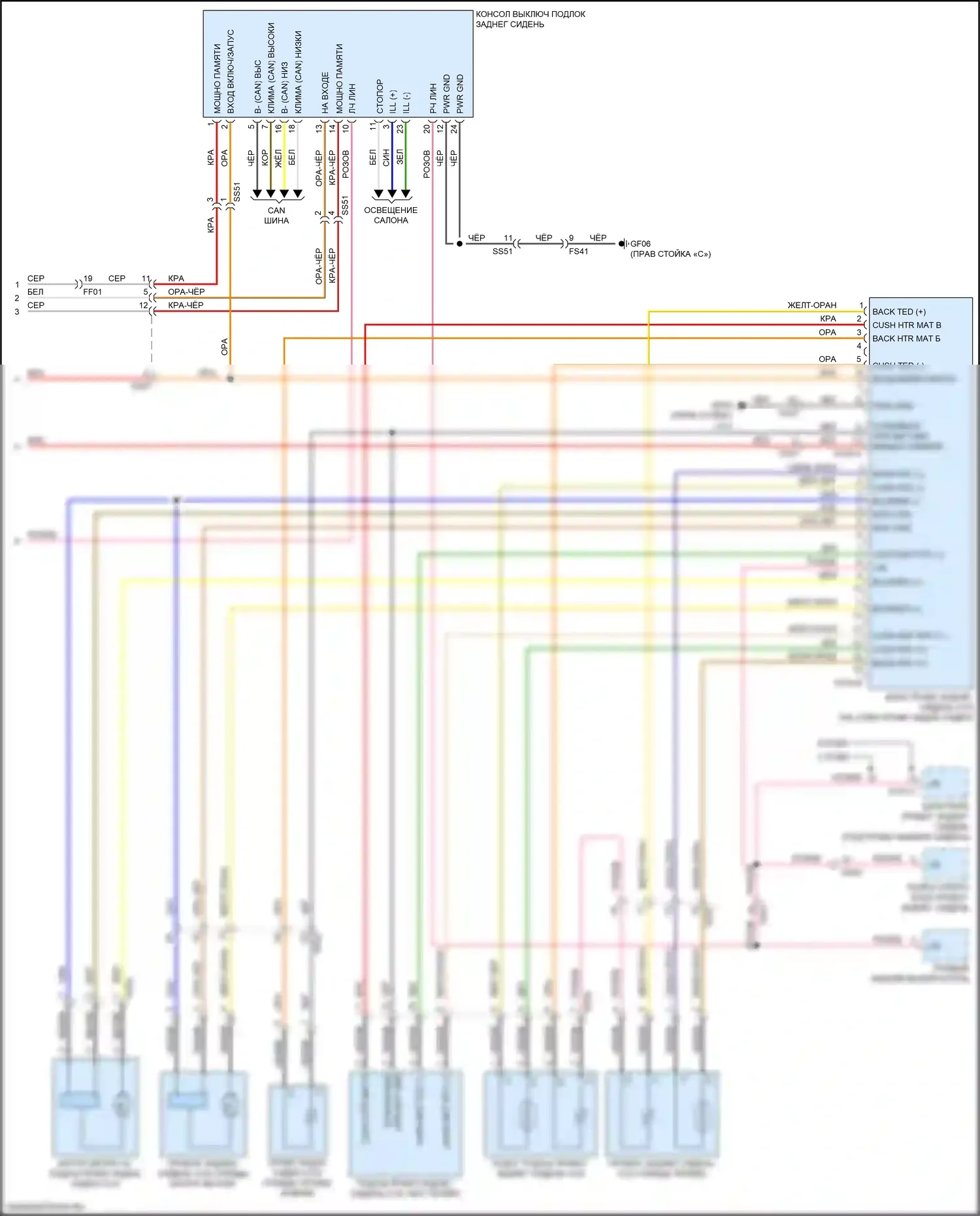 K900 Kia II (2018-2022): Электросхема сидений климат-контроля (4 из 4) 