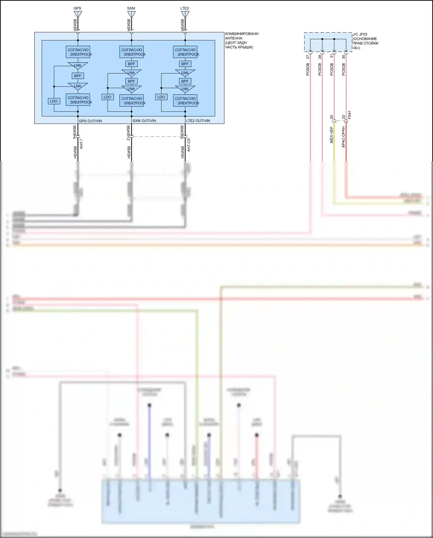 K900 Kia II (2018-2022): Электросхема навигации, со стандартным усилителем (3 из 7) 