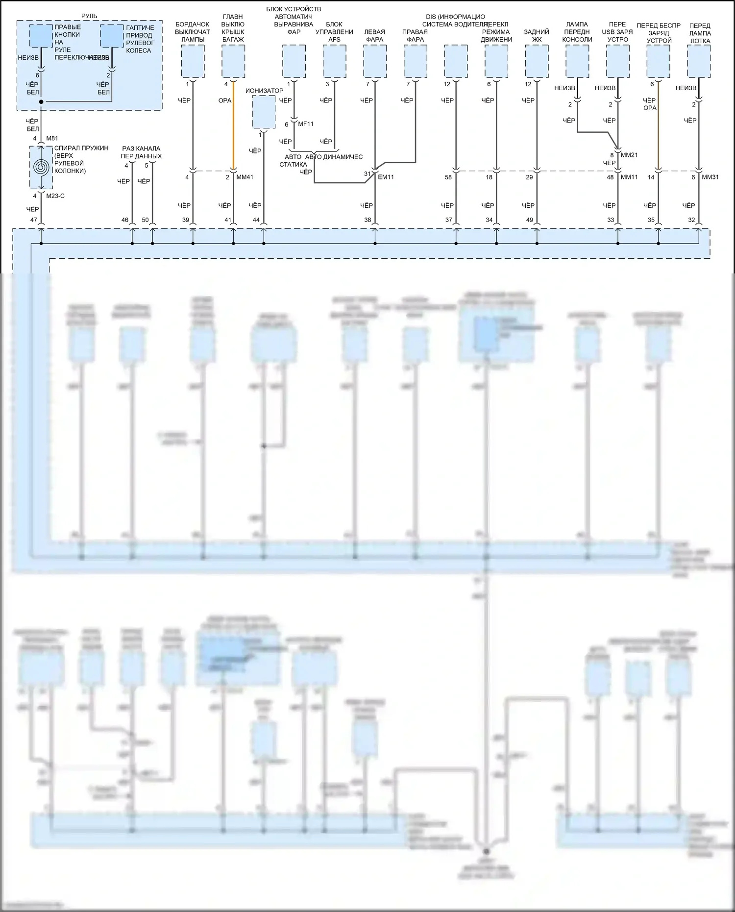 K900 Kia II (2018-2022): Электросхема разводки массы (4 из 7) 