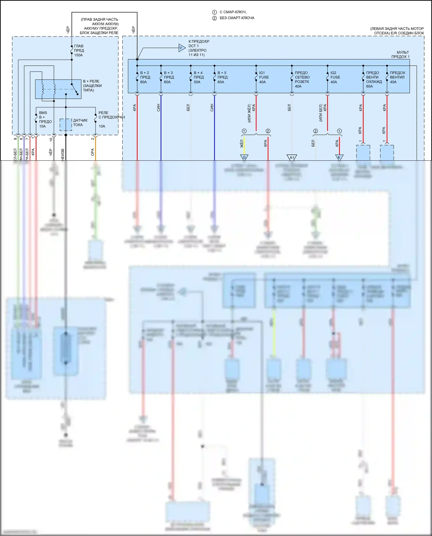 Niro Kia I рестайлинг (2019-2022): Электросхема блока предохранителей реле, гибридного (1 из 11) 