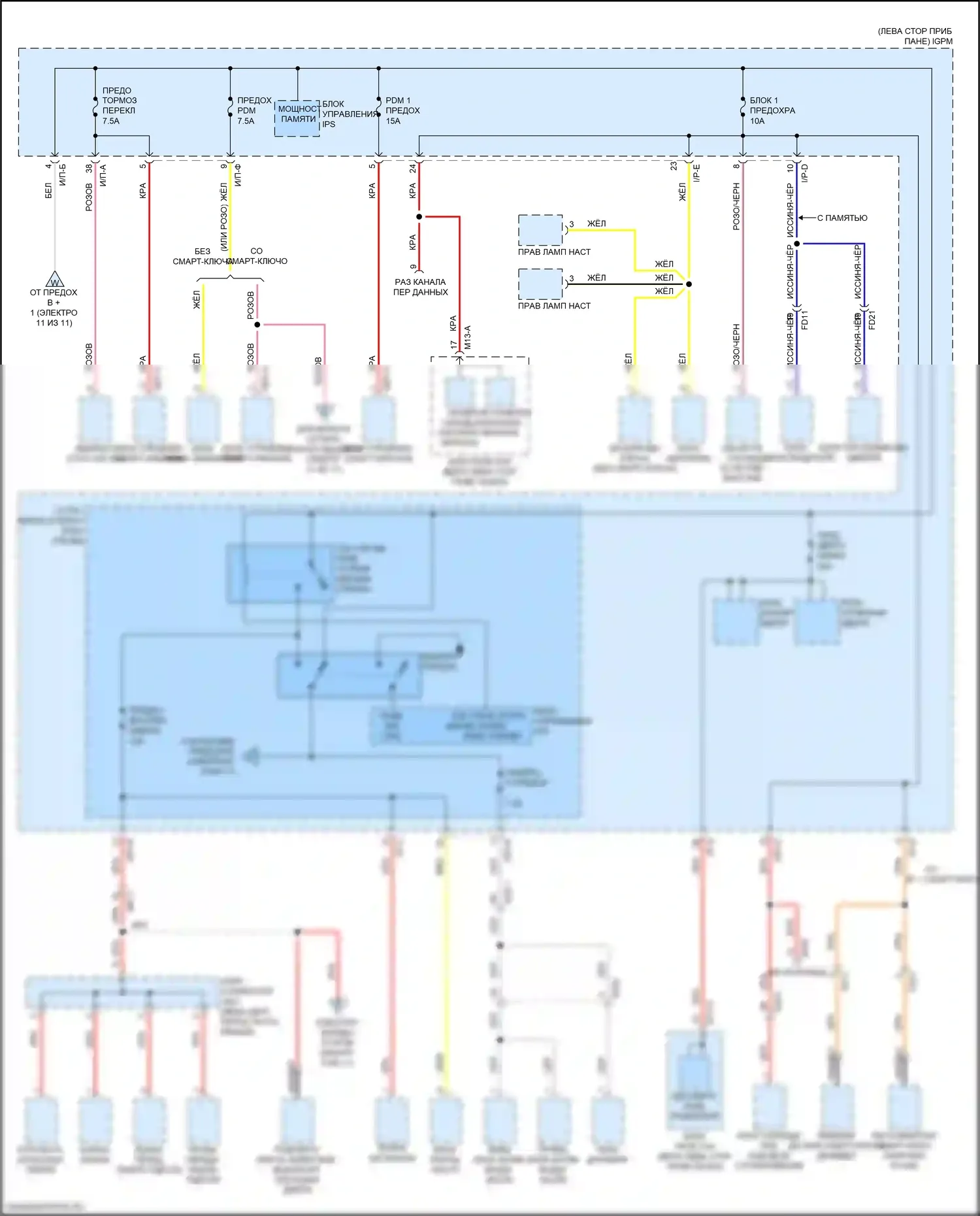 Niro Kia I рестайлинг (2019-2022): Электросхема блока предохранителей реле, гибридного (9 из 11) 