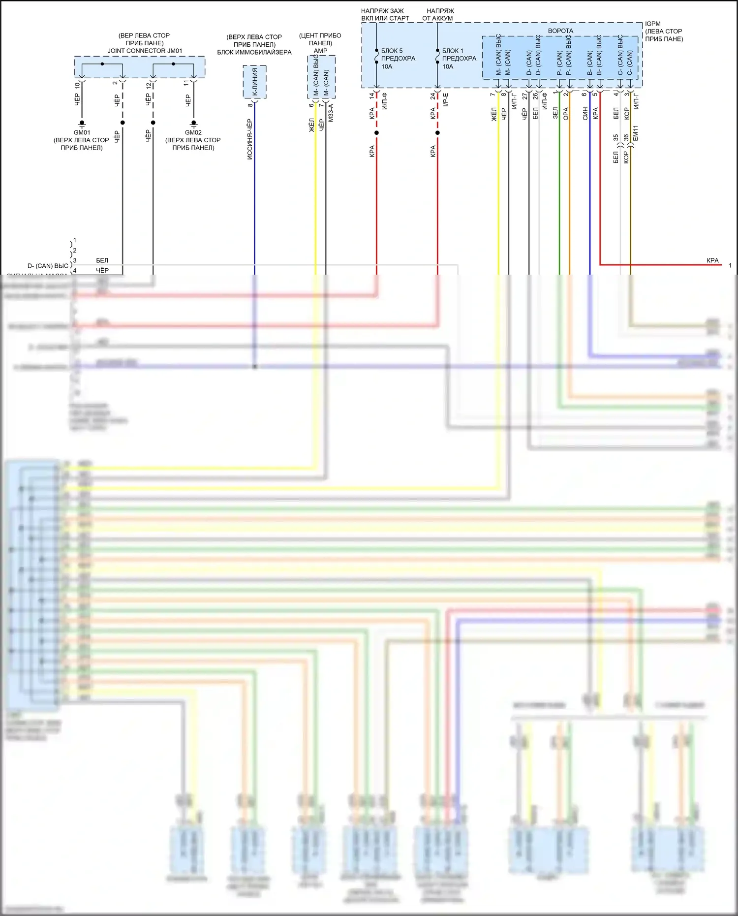 Niro Kia I рестайлинг (2019-2022): Can шина электросхема (1 из 5) 