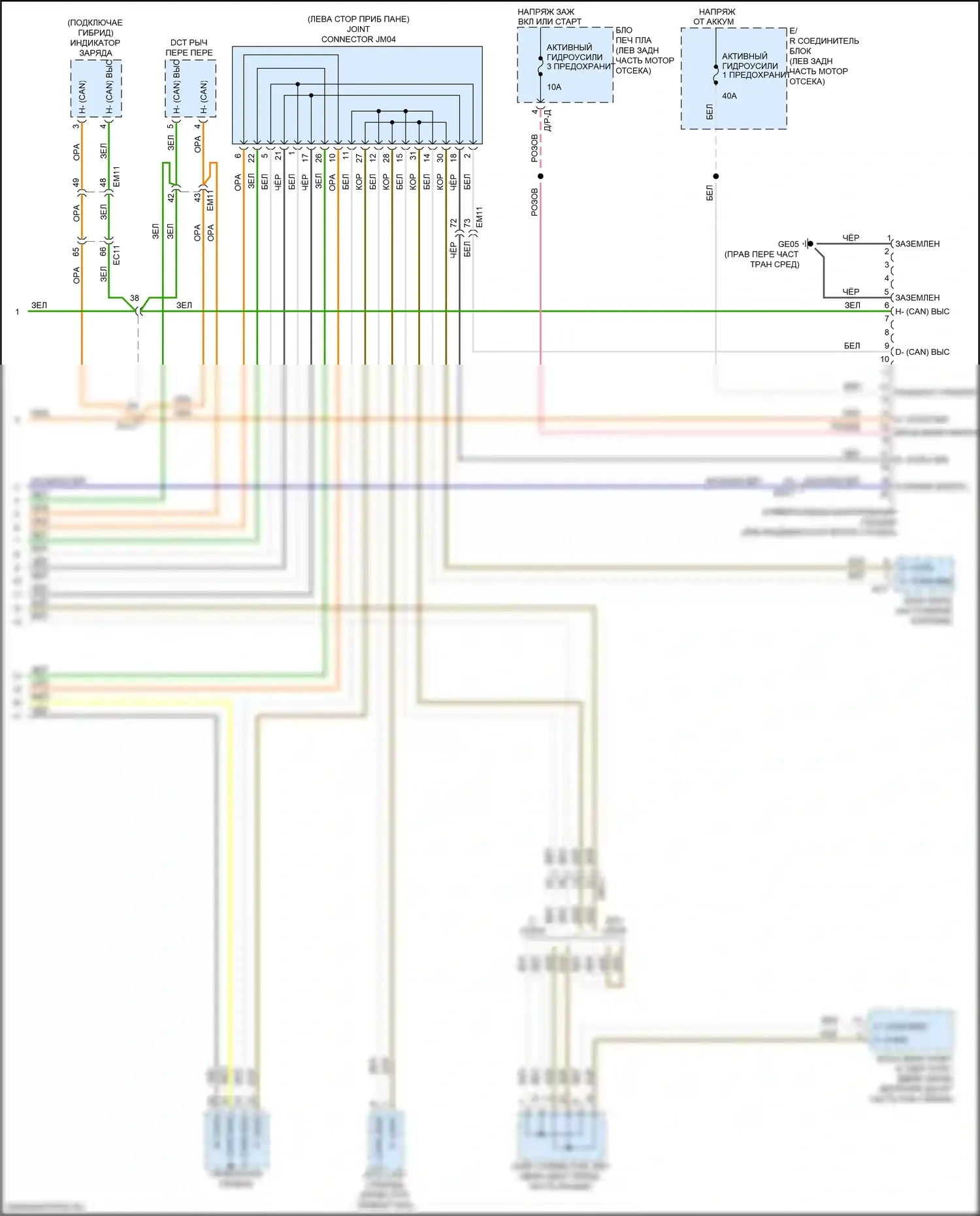 Niro Kia I рестайлинг (2019-2022): Can шина электросхема (5 из 5) 