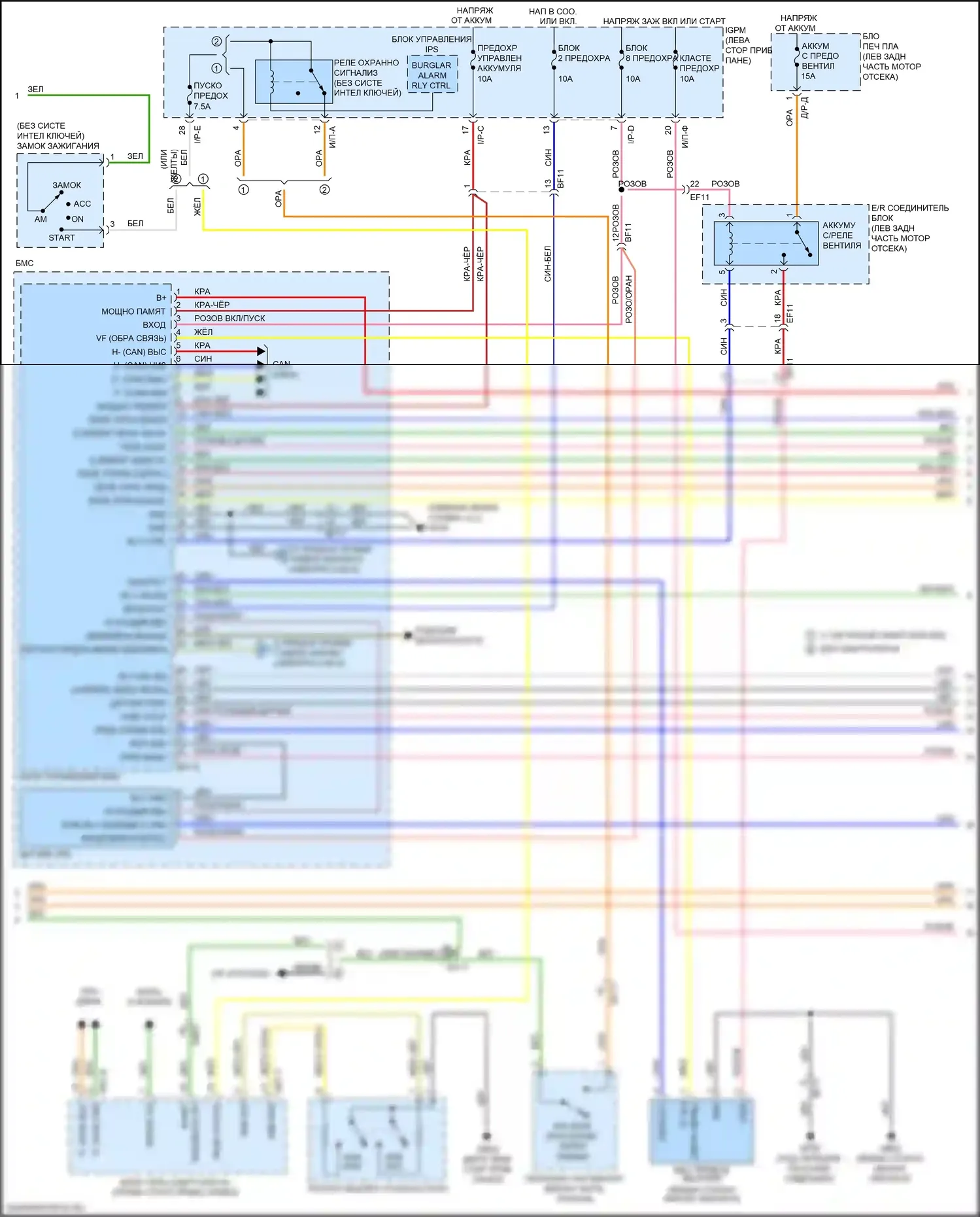 Niro Kia I рестайлинг (2019-2022): Электросхема двигатель 1.6л гибрид, электросхема управления гибрида (2 из 5) 
