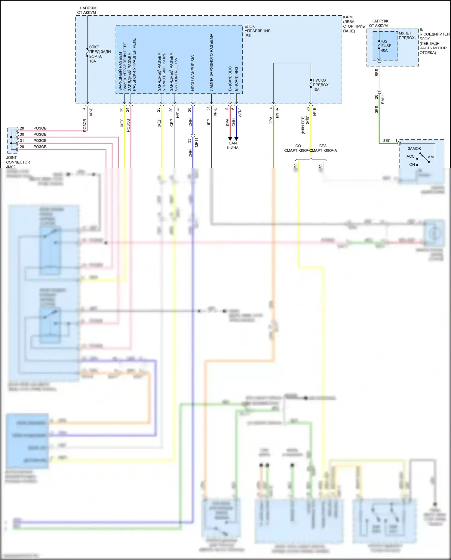 Niro Kia I рестайлинг (2019-2022): Электросхема двигателя 1.6l подключаемый гибрид, электросхема гибридного управления (6 из 12) 