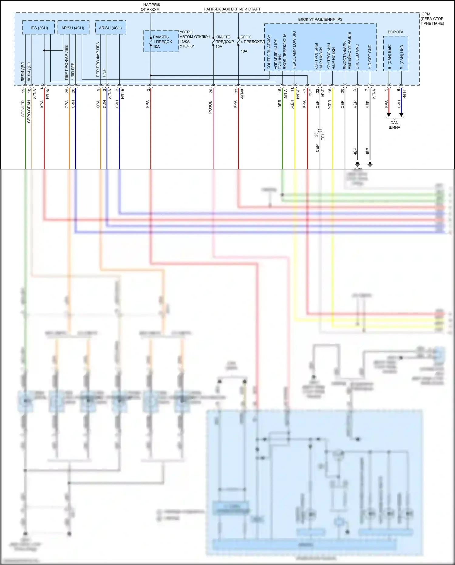 Niro Kia I рестайлинг (2019-2022): Электросхема автоламп (1 из 3) 