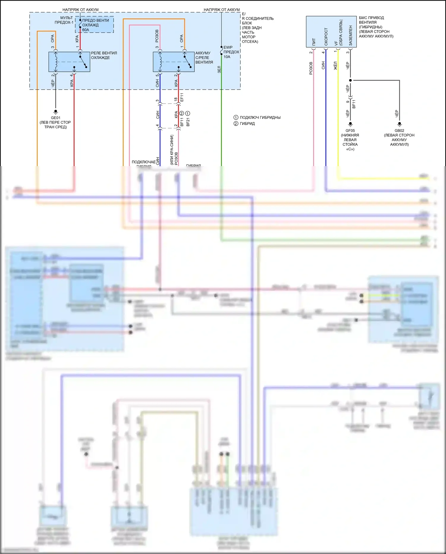 Niro Kia I рестайлинг (2019-2022): Электросхема климат контроля (4 из 5) 