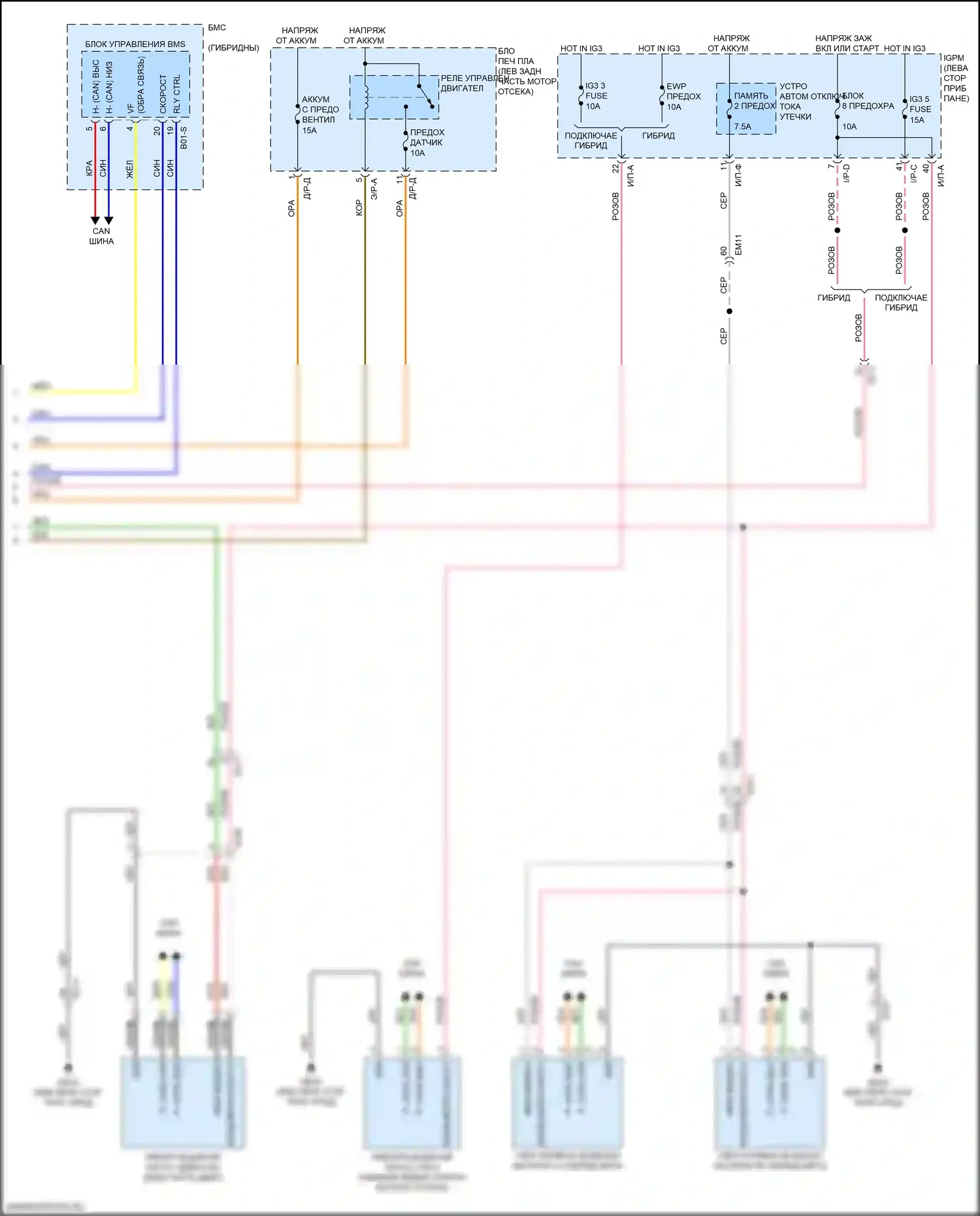 Niro Kia I рестайлинг (2019-2022): Электросхема климат контроля (5 из 5) 