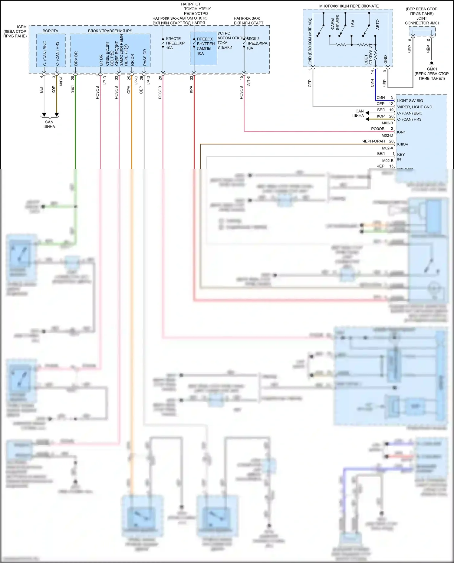 Niro Kia I рестайлинг (2019-2022): Электросхема утора 