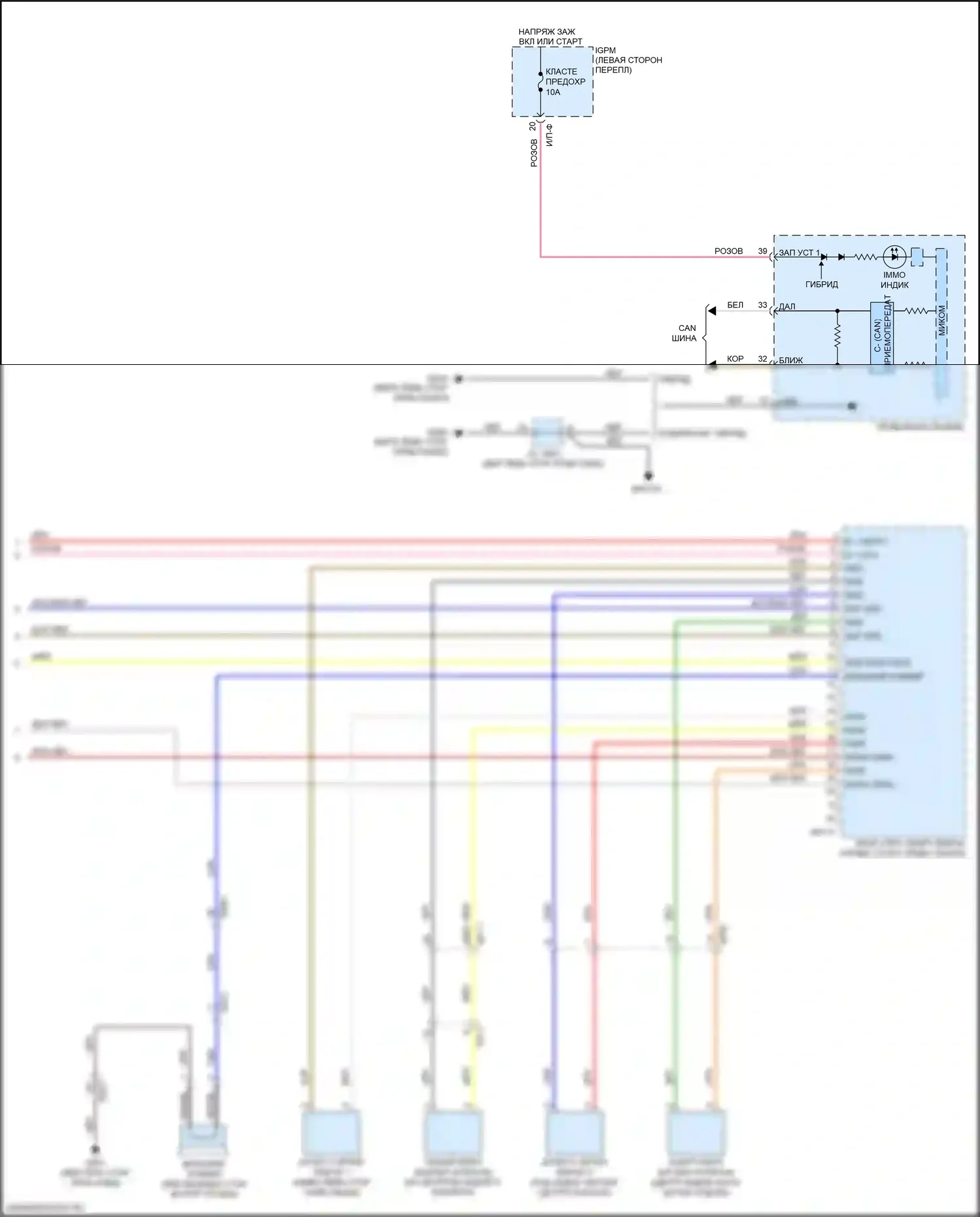 Niro Kia I рестайлинг (2019-2022): Электросхема иммобилайзера, с интеллектуальной системой ключей (3 из 3) 