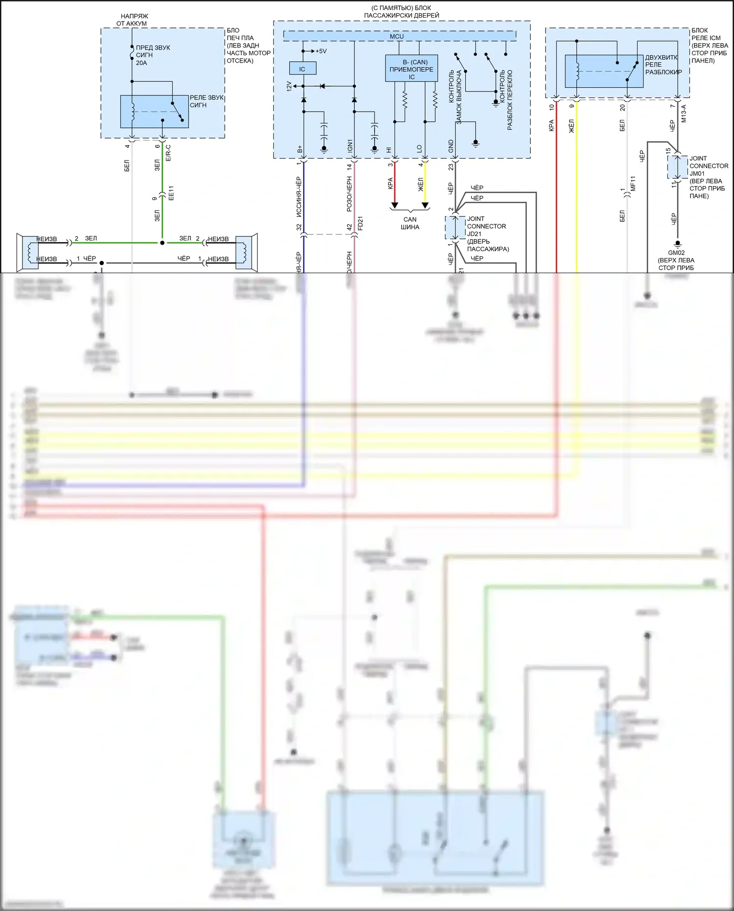 Niro Kia I рестайлинг (2019-2022): Электросхема защиты от взлома (2 из 3) 