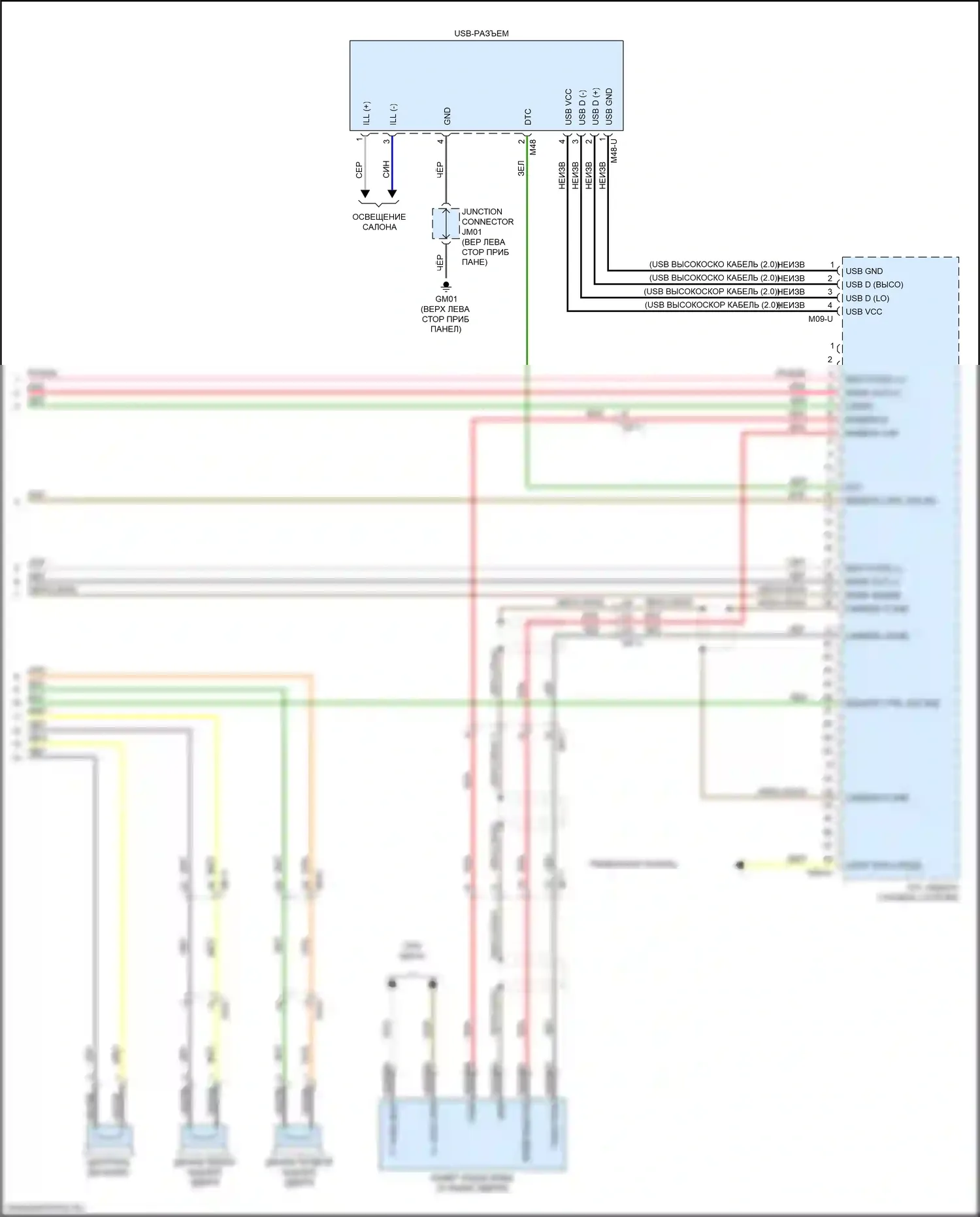 Niro Kia I рестайлинг (2019-2022): Электросхема навигации, с усилителем (4 из 4) 