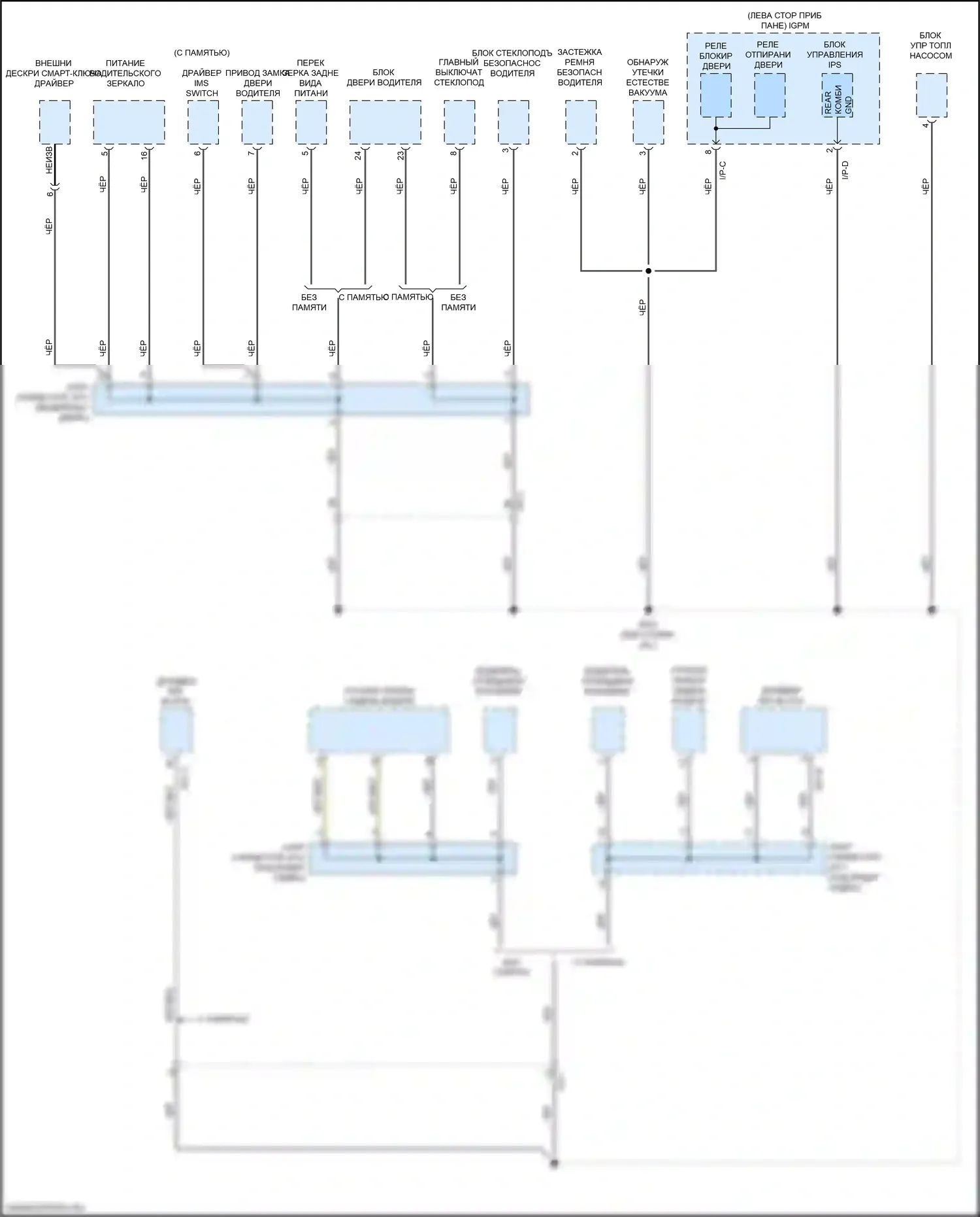Niro Kia I рестайлинг (2019-2022): Электросхема разводки массы, гибридная (6 из 7) 