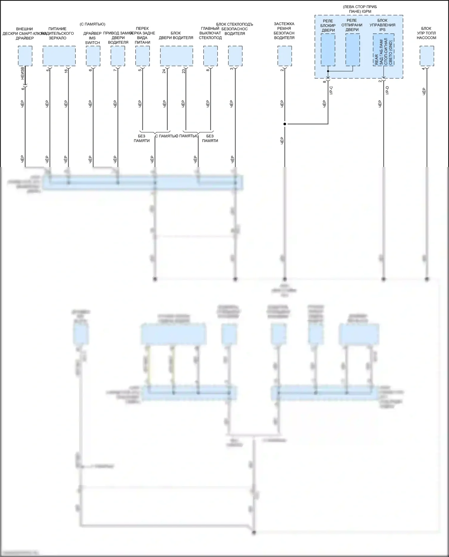 Niro Kia I рестайлинг (2019-2022): Электросхема разводки массы, подключаемый гибрид (6 из 7) 