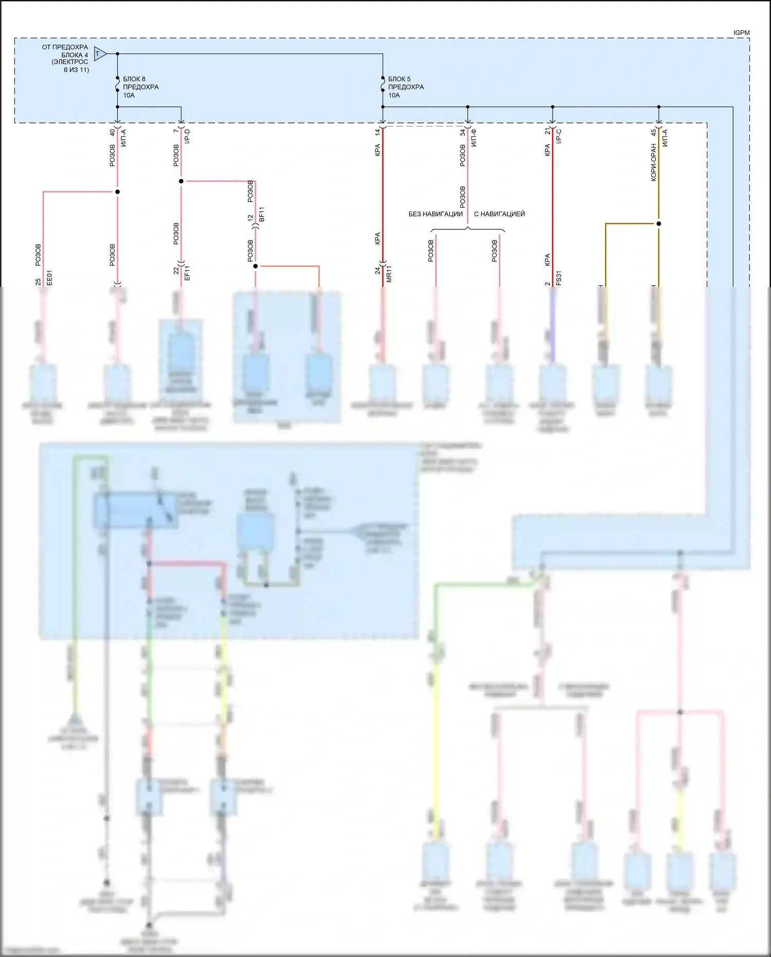 Niro Kia I (2016-2019): Электросхема блока предохранителей реле (7 из 11) 