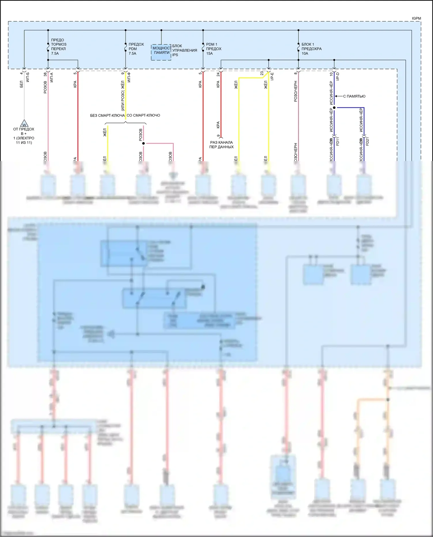 Niro Kia I (2016-2019): Электросхема блока предохранителей реле (9 из 11) 