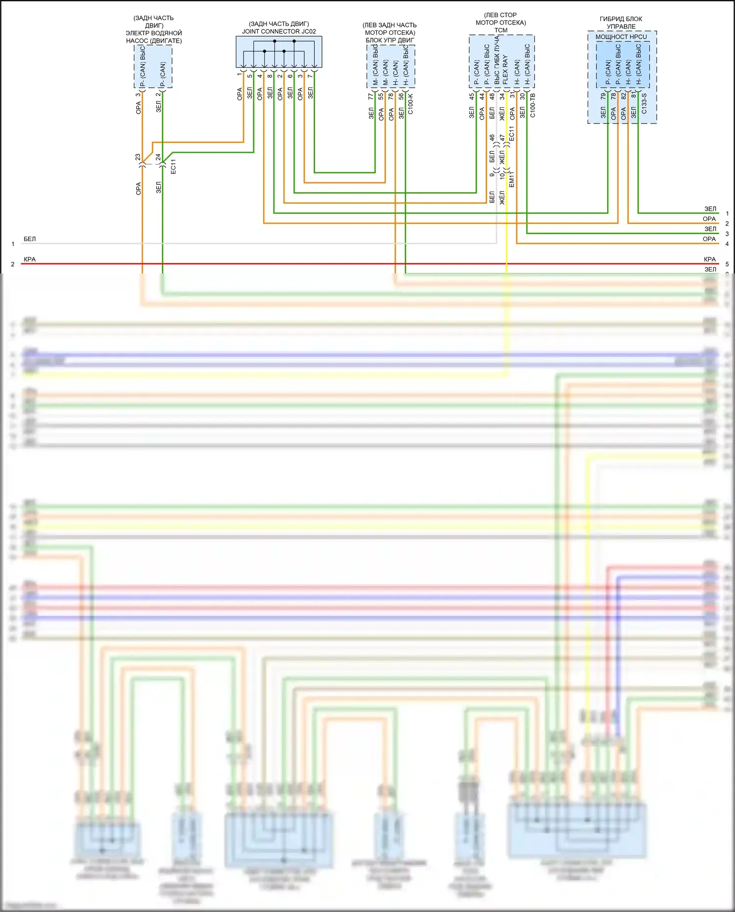 Niro Kia I (2016-2019): Can шина электросхема (2 из 5) 