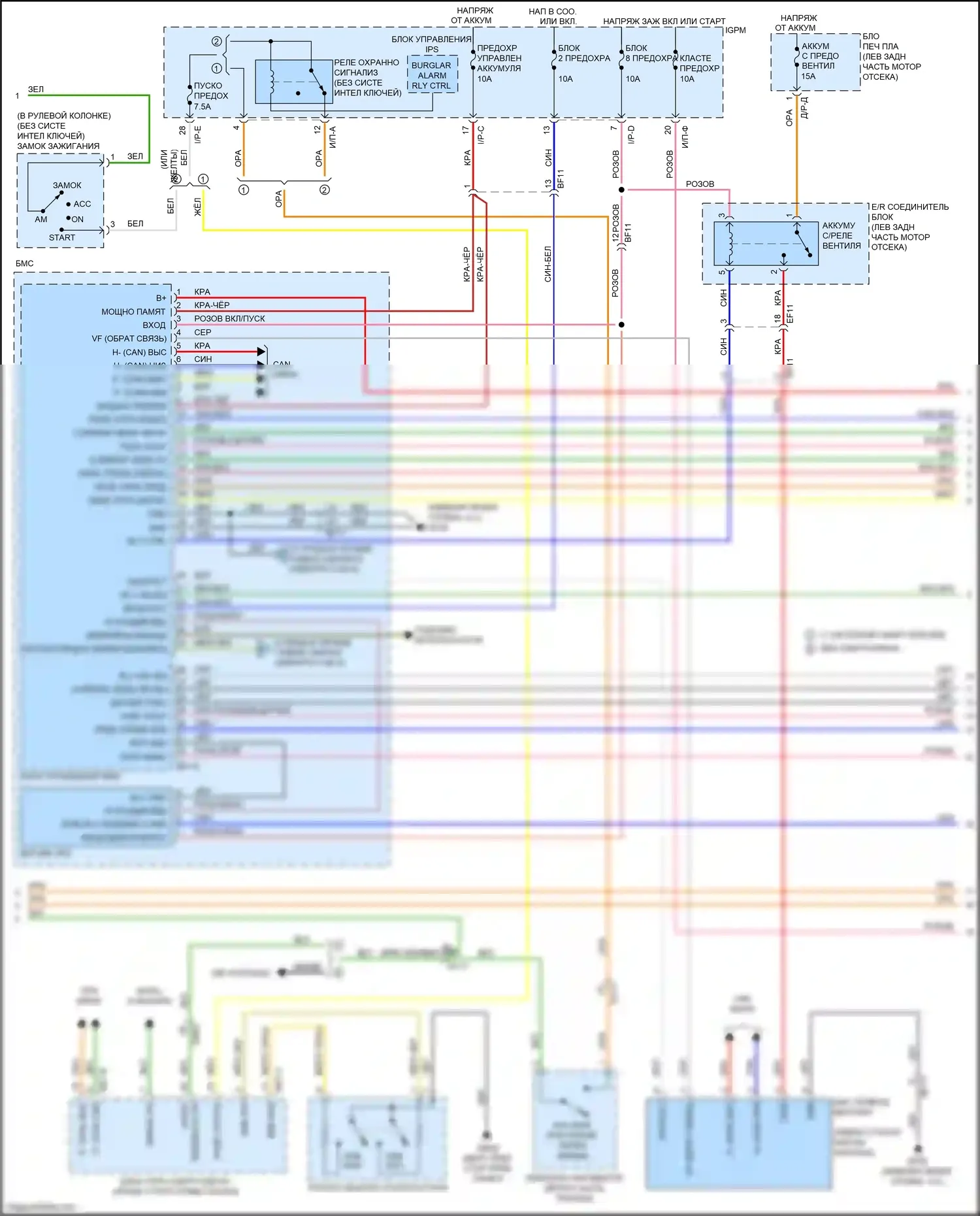 Niro Kia I (2016-2019): Электросхема двигатель 1.6л гибрид, электросхема управления гибрида (2 из 5) 