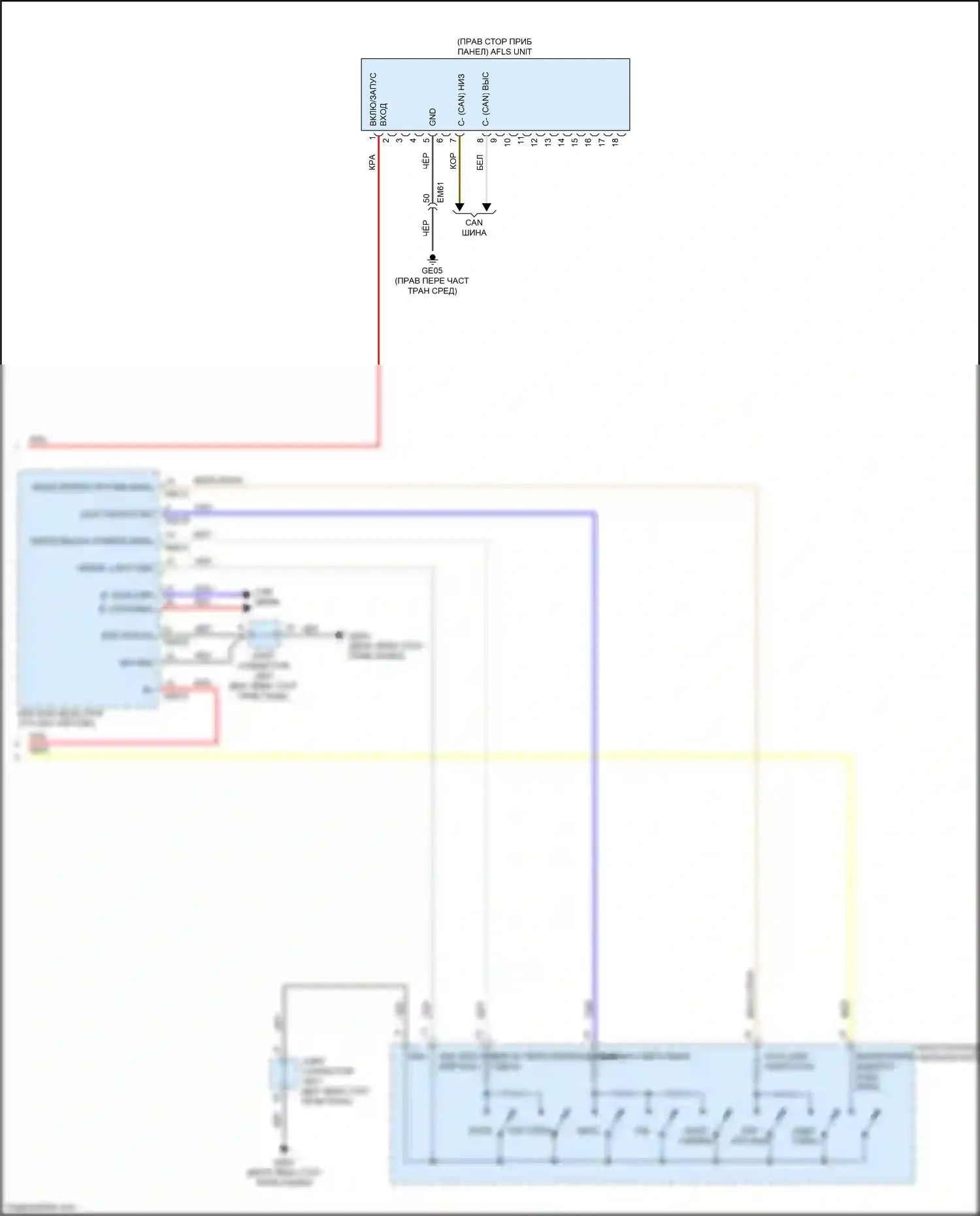 Niro Kia I (2016-2019): Электросхема фар (3 из 3) 