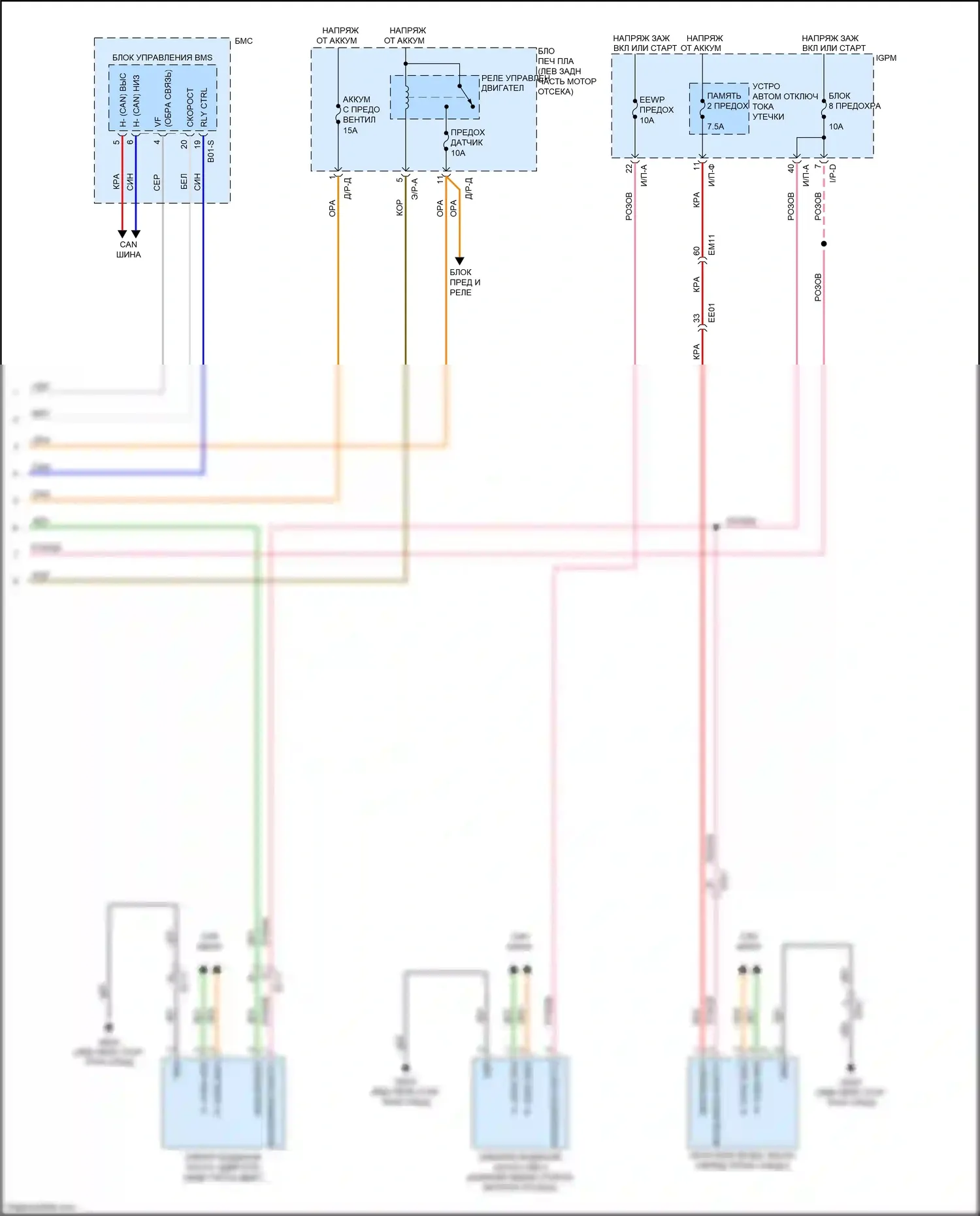 Niro Kia I (2016-2019): Электросхема климат контроля (5 из 5) 