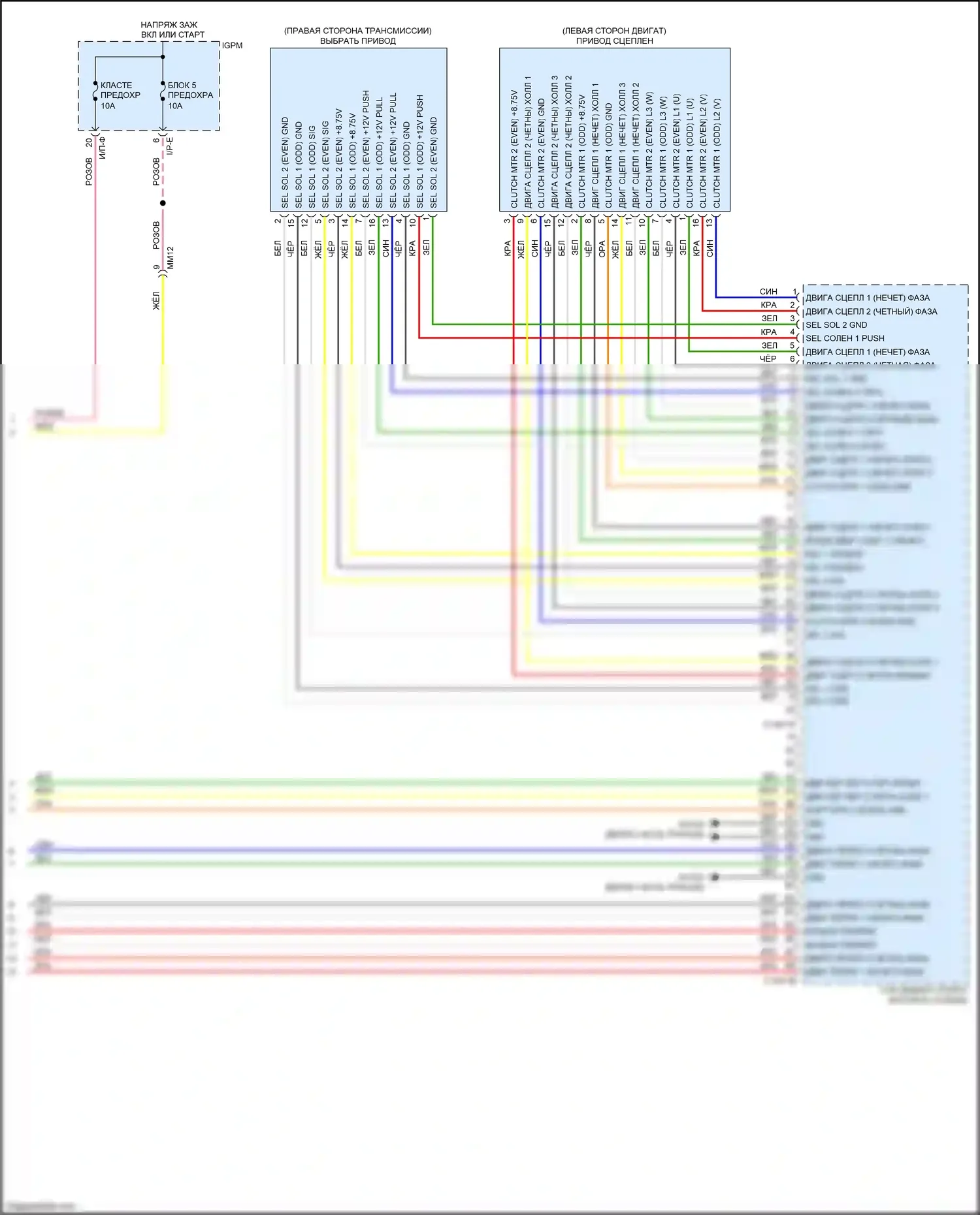 Niro Kia I (2016-2019): Электросхема коробки передач (3 из 3) 