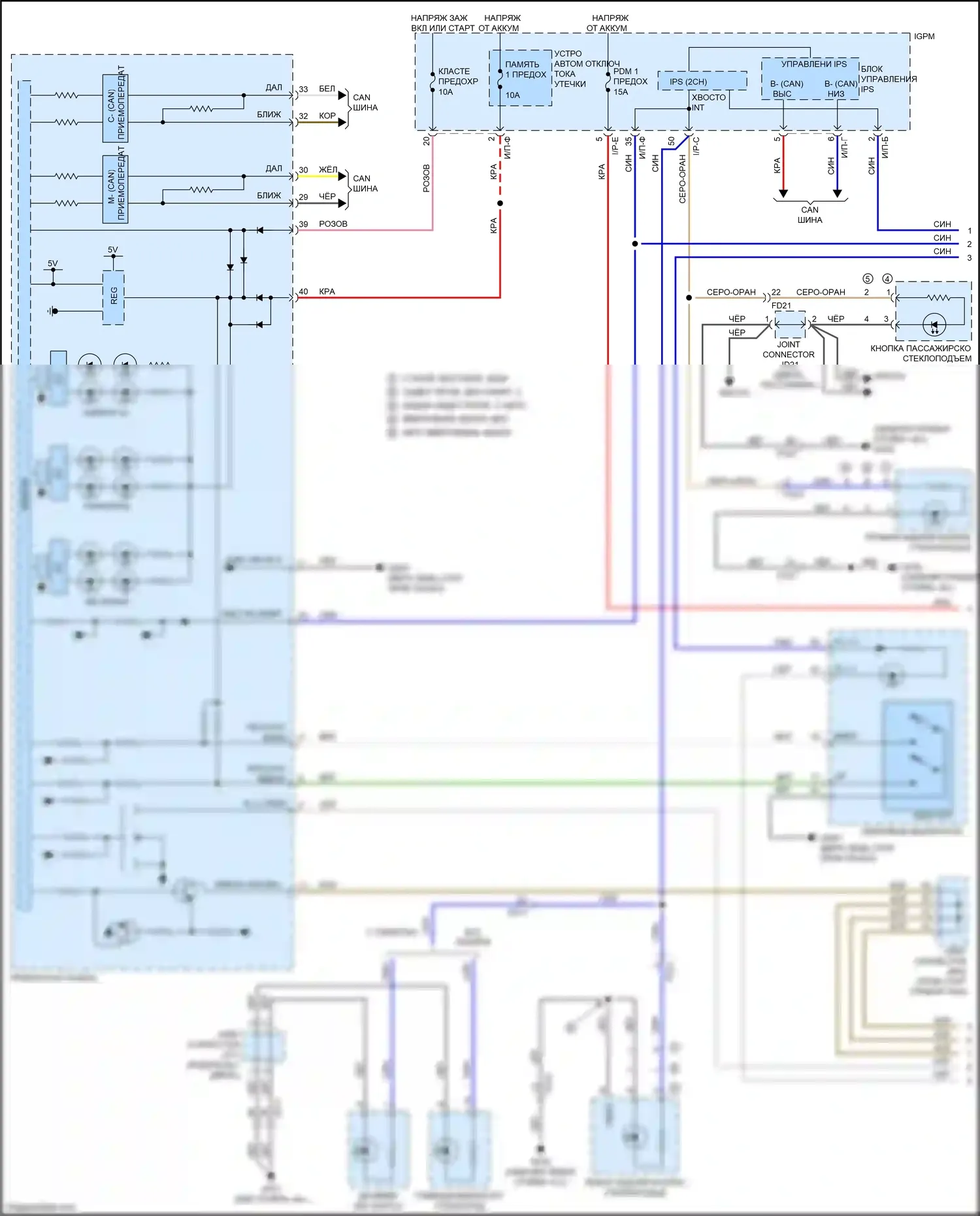 Niro Kia I (2016-2019): Электросхема подсветки приборной панели (1 из 2) 