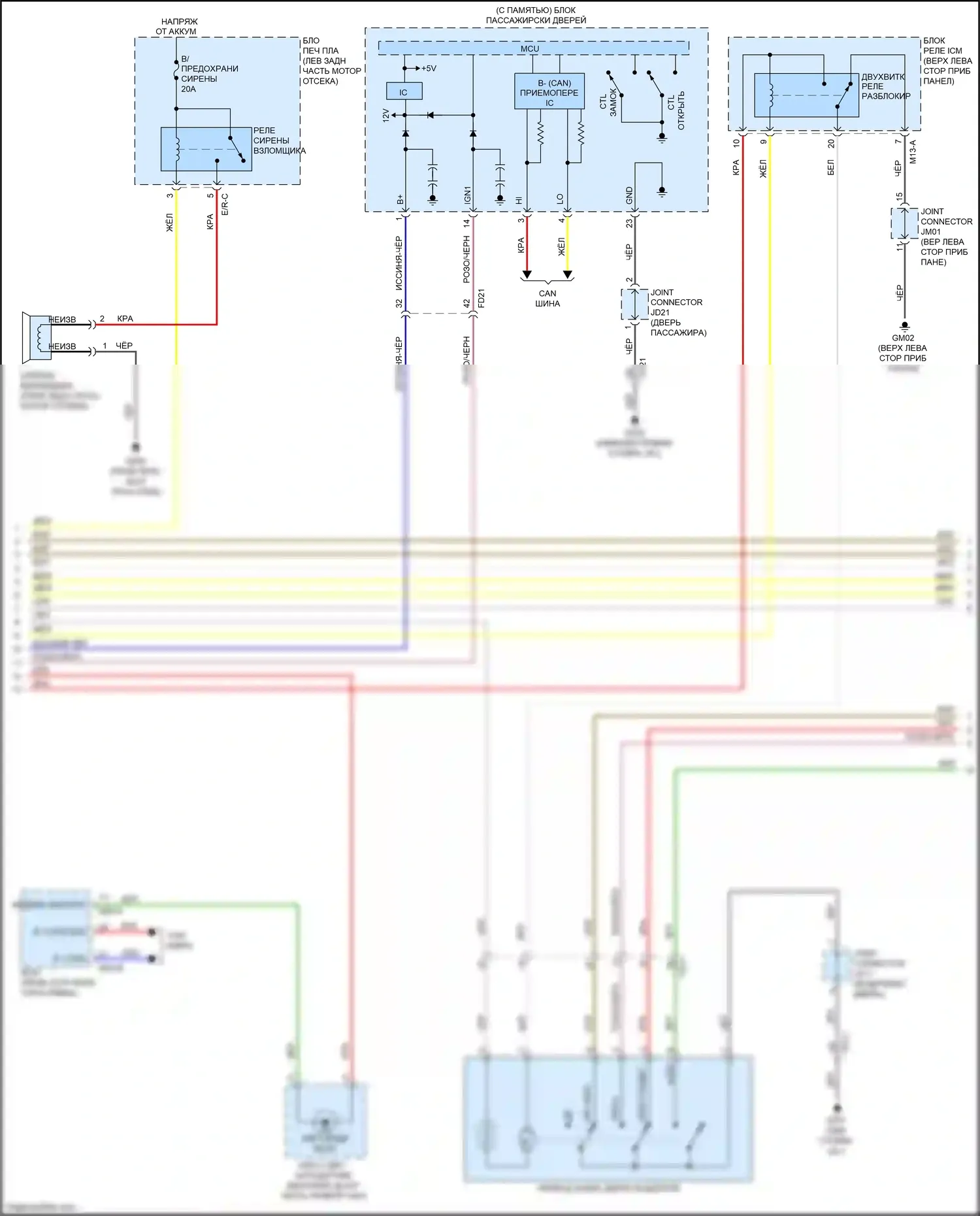 Niro Kia I (2016-2019): Электросхема защиты от взлома (2 из 3) 