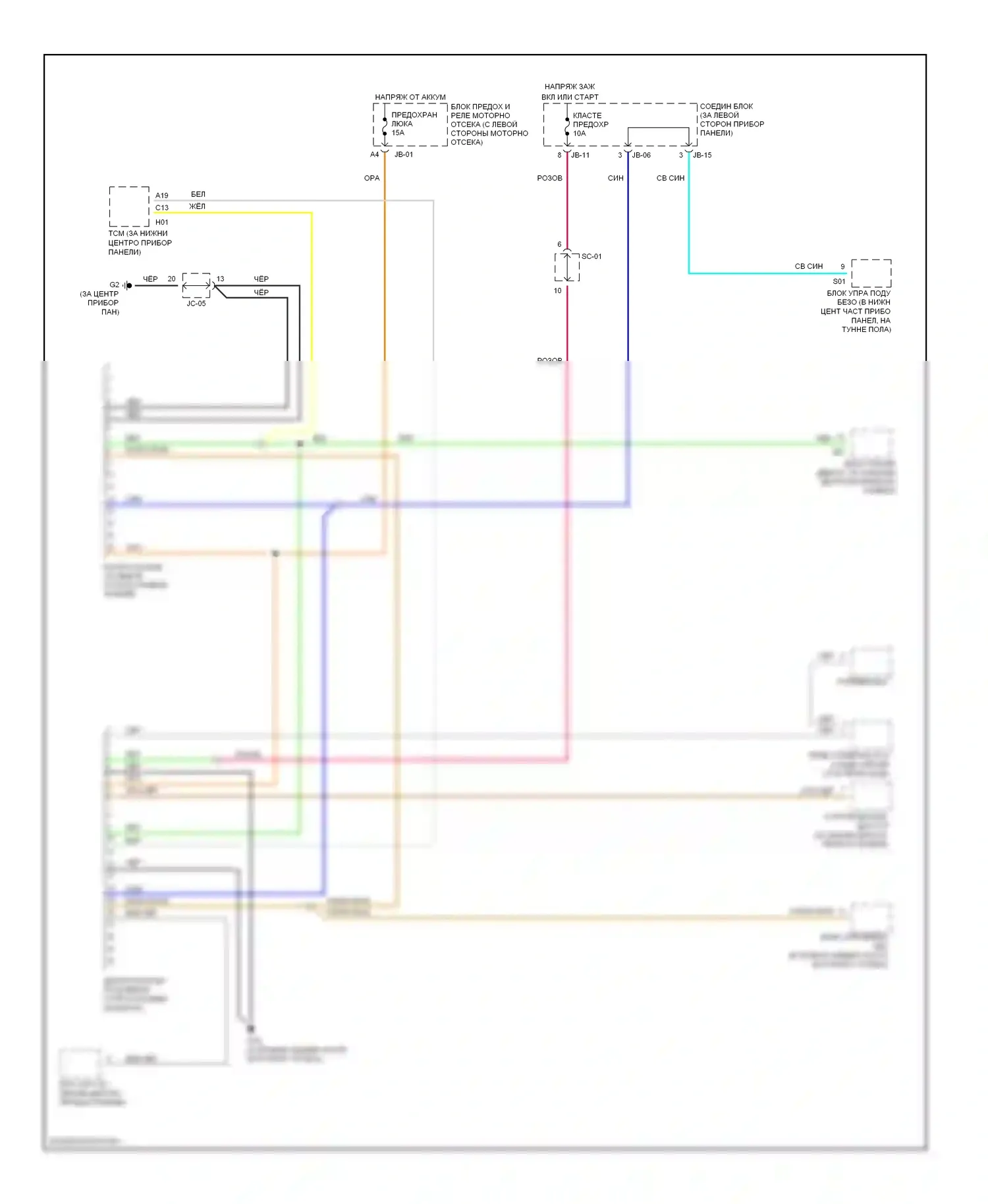 Optima Kia I рестайлинг (2002-2005): 2.7l, can шина электросхема соединений 