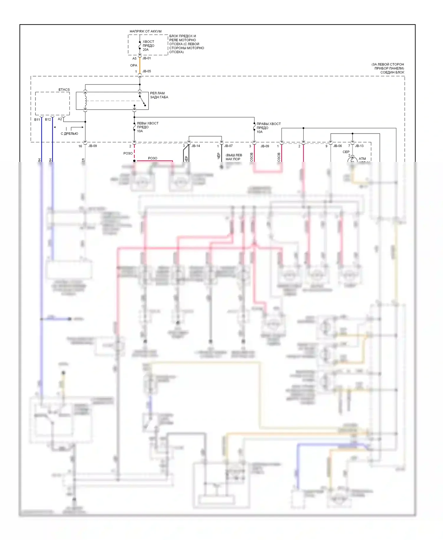 Optima Kia I рестайлинг (2002-2005): Электросхема подсветки приборной панели 